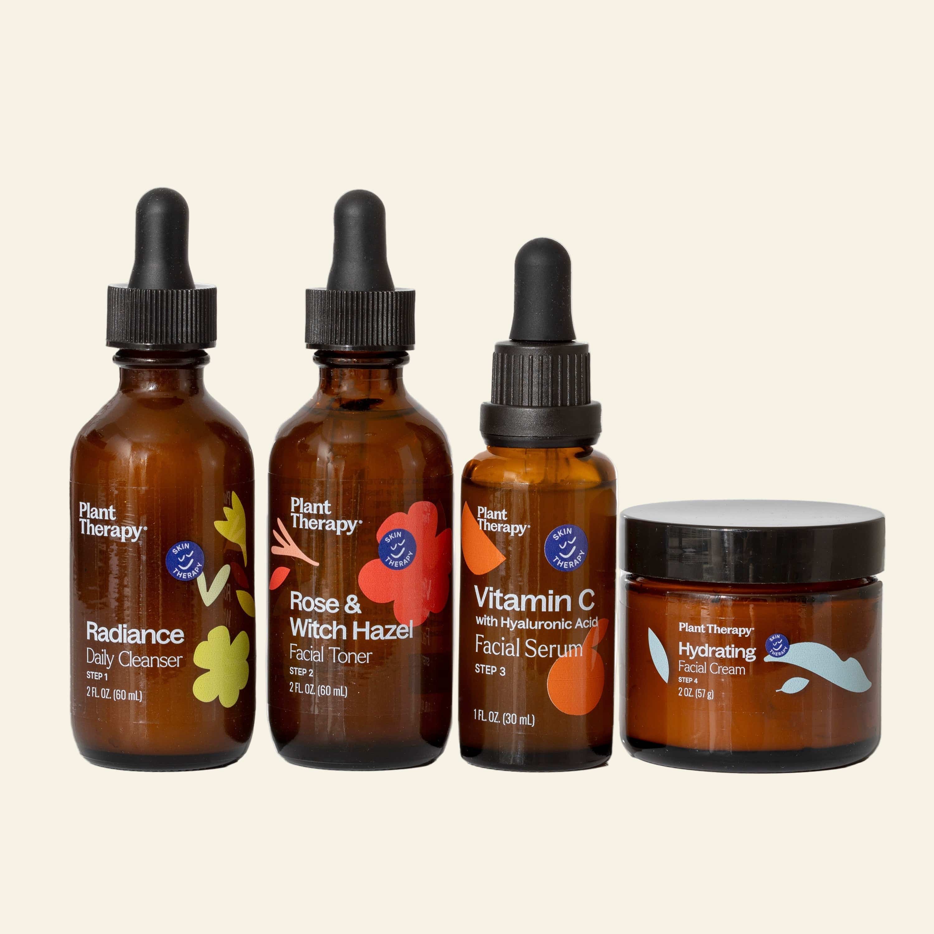 Plant Therapy Hair & Skin Care Ready, Set, Glow 4 Step Skin Care Set