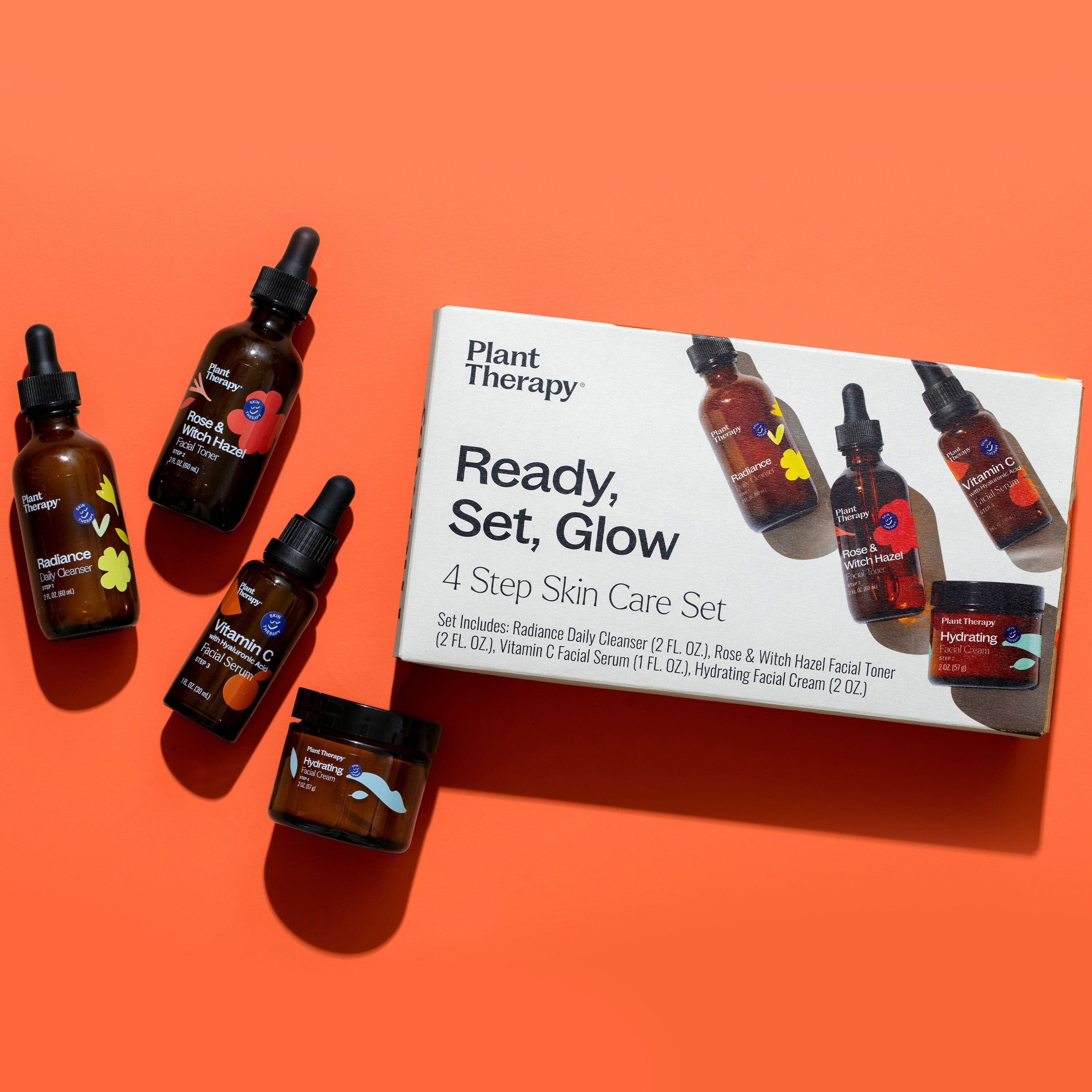 Plant Therapy Hair & Skin Care Ready, Set, Glow 4 Step Skin Care Set