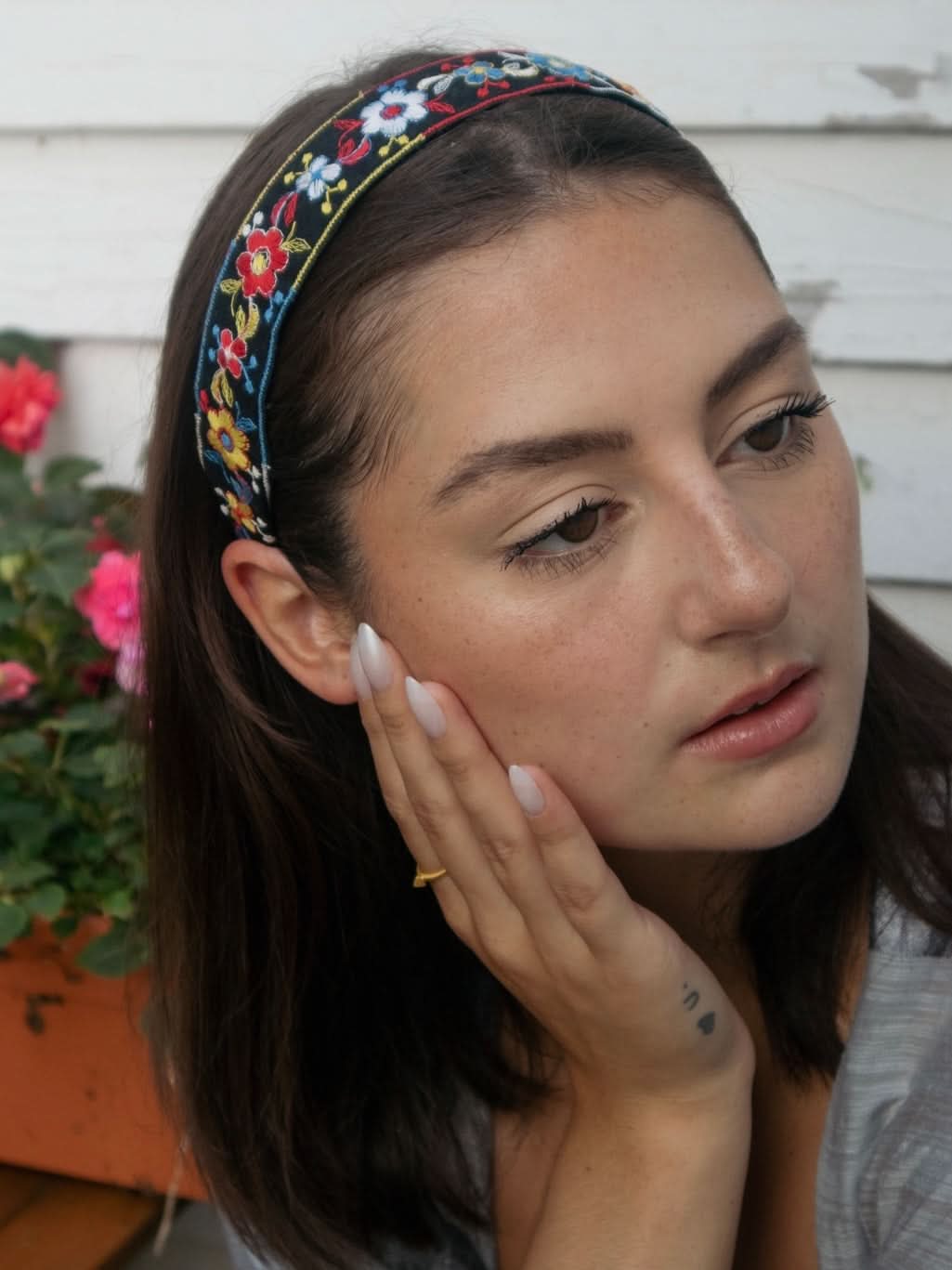 Rebecca Embroidered Headband - My American Goods