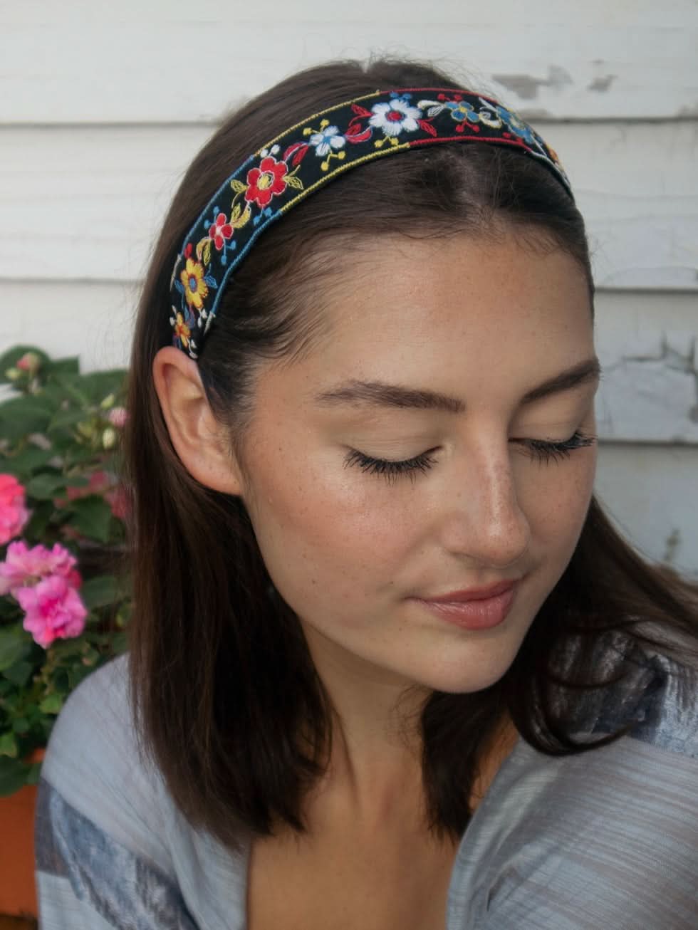 Rebecca Embroidered Headband - My American Goods