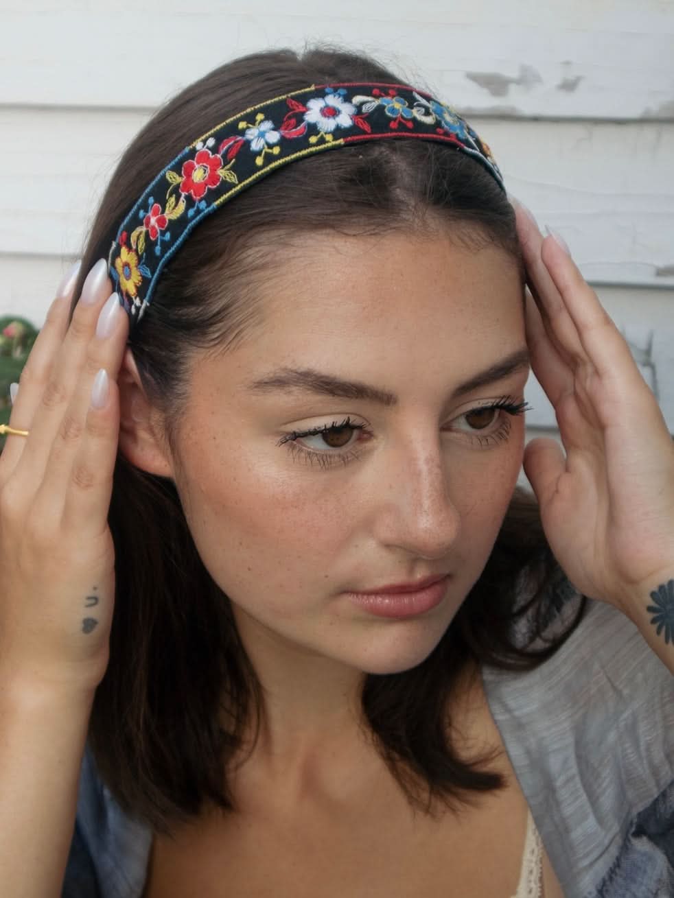 Rebecca Embroidered Headband - My American Goods