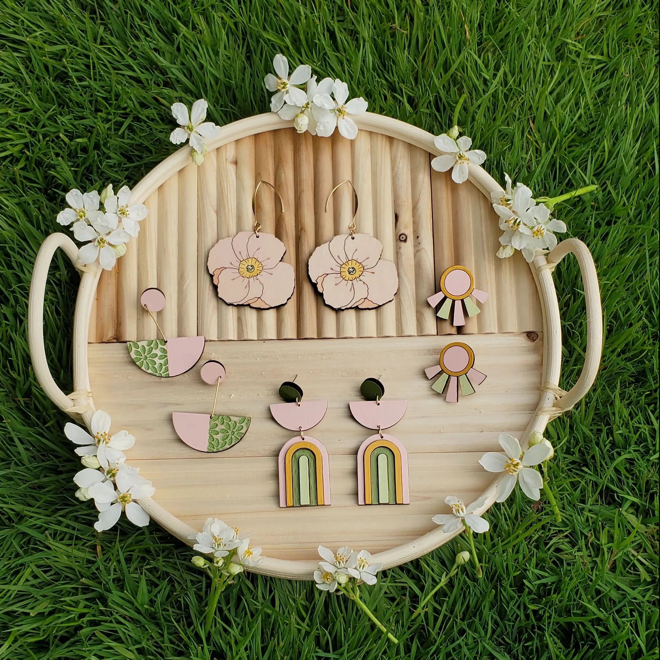 Art Deco Pastel Studs - My American Goods