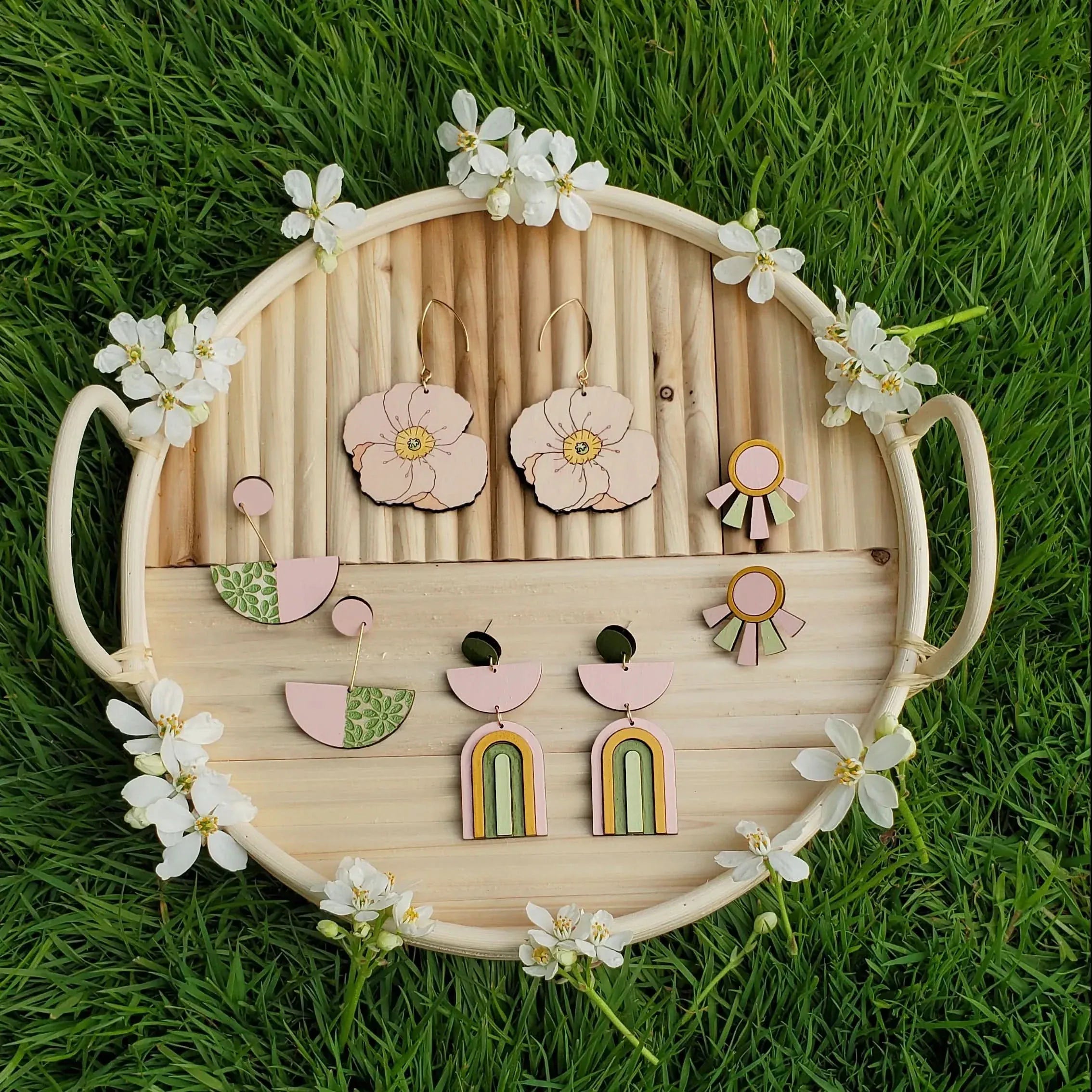 Art Deco Pastel Studs - My American Goods