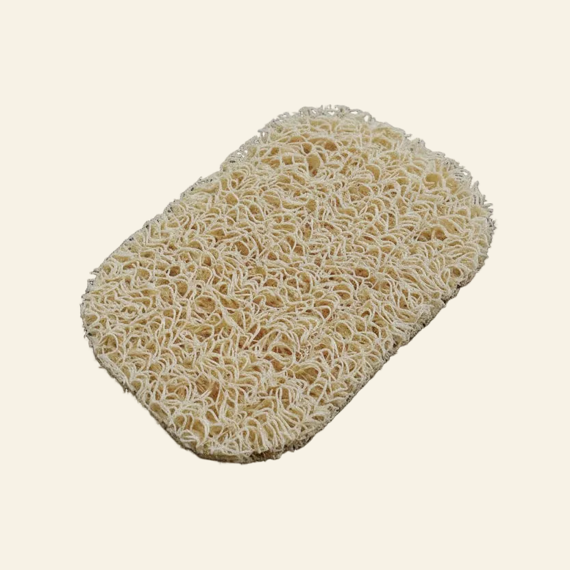 Beige sponge on a beige background