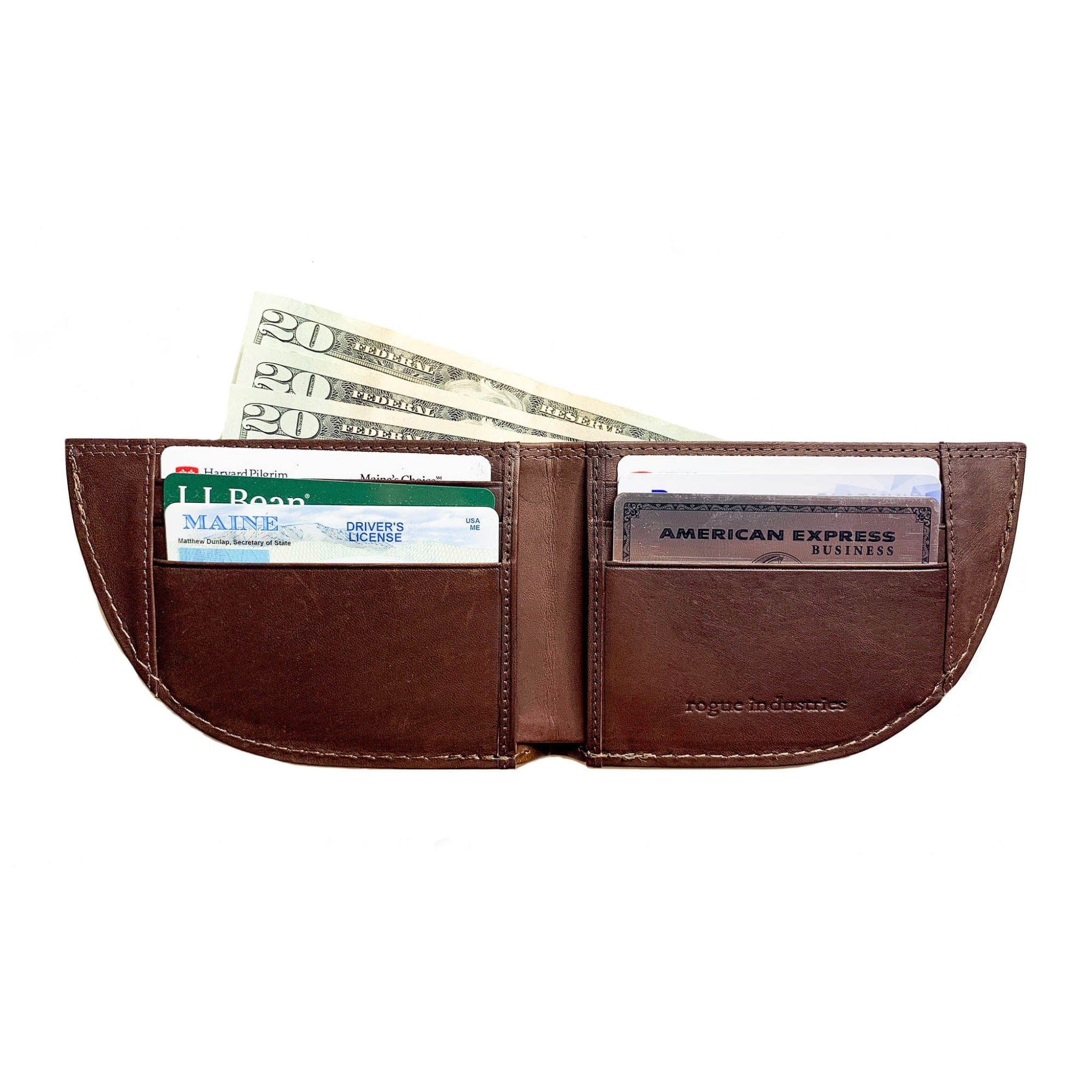 Rogue Industries Wallet Nantucket Style Horween BIson Leather (6 cc slots) Nantucket Front Pocket Wallet in Horween Bison