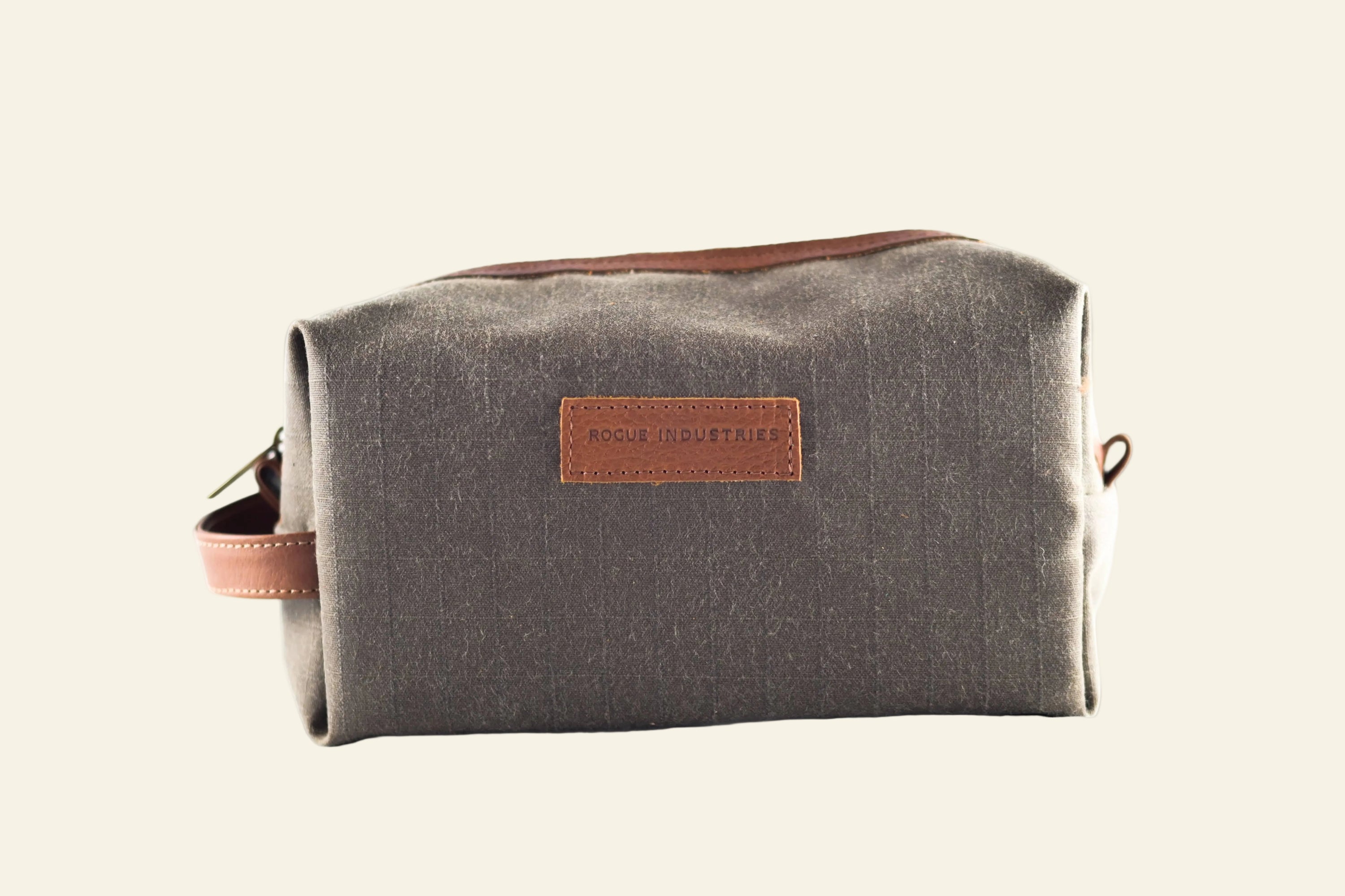 Rogue Industries Dopp Kit Brown Waxed Canvas Dopp Kit