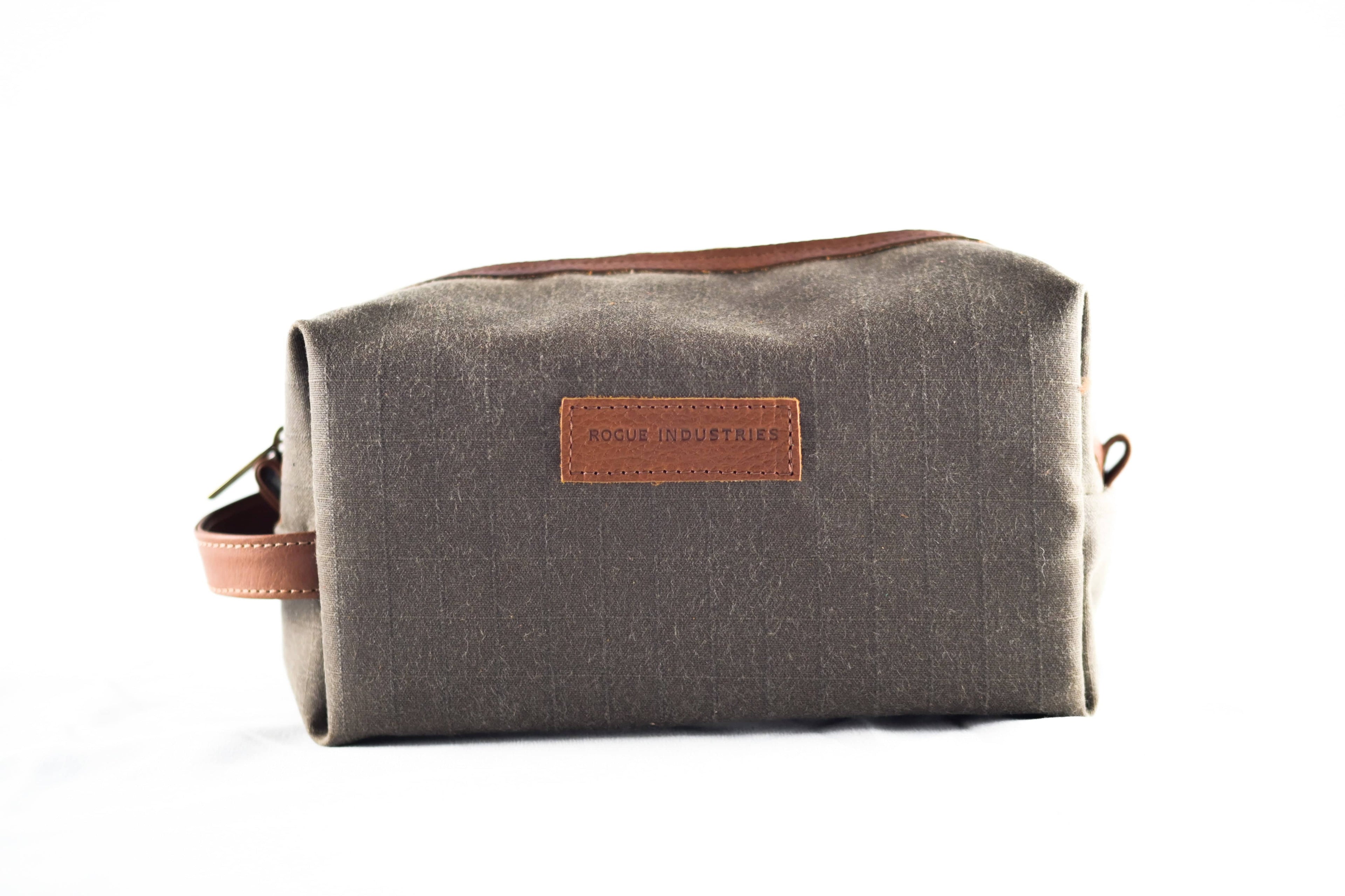 Rogue Industries Dopp Kit Brown Waxed Canvas Dopp Kit