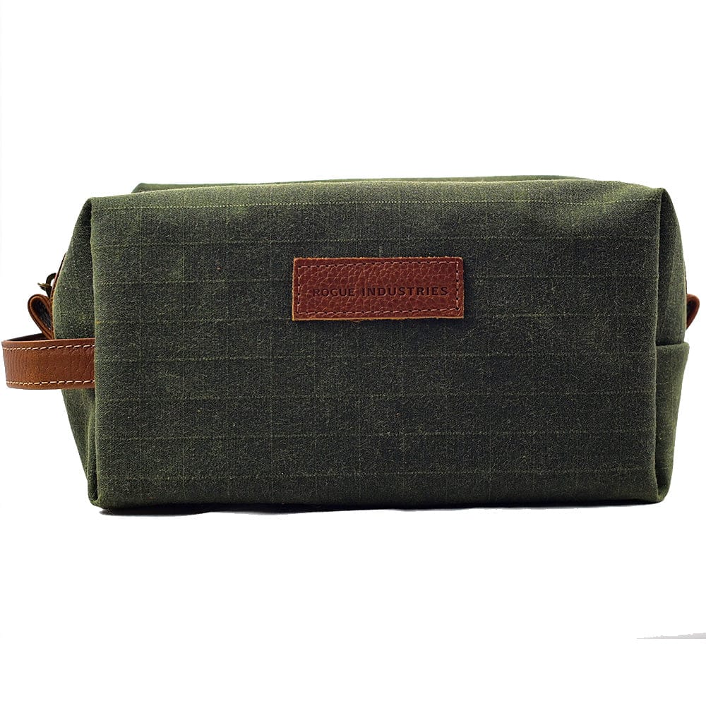 Rogue Industries Dopp Kit Green Waxed Canvas Dopp Kit