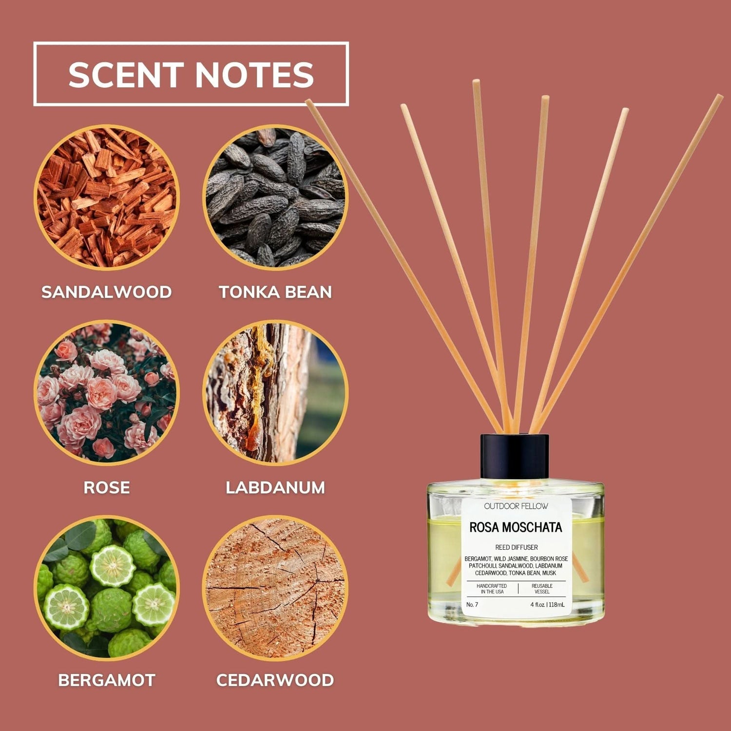 Rosa Moschata Reed Diffuser - My American Goods