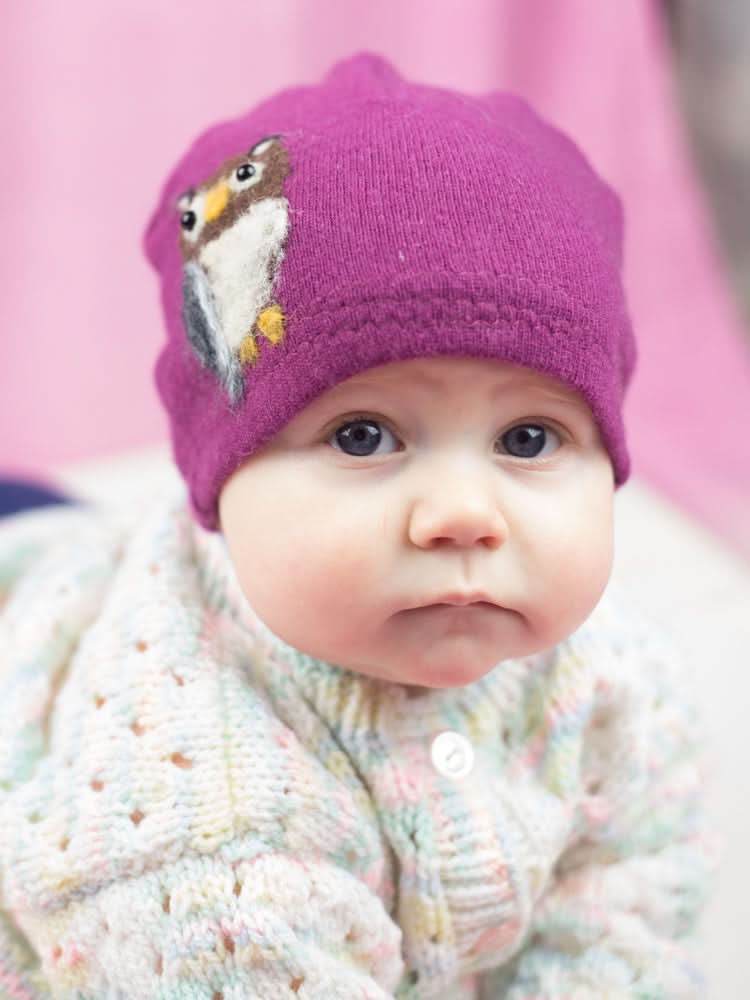 Ash & Rose hat Berry Owl Cashmere Hat - Baby