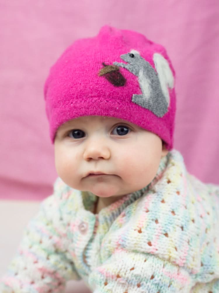 Ash & Rose hat Berry Squirrel Cashmere Hat - Baby
