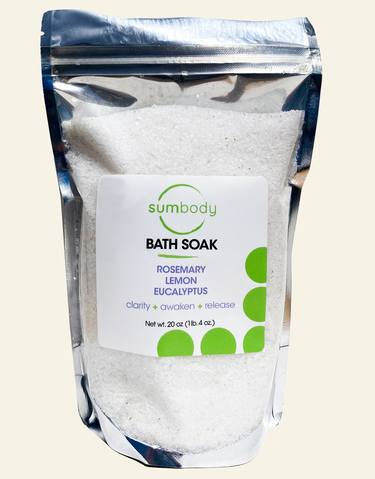 Bath soak package with &