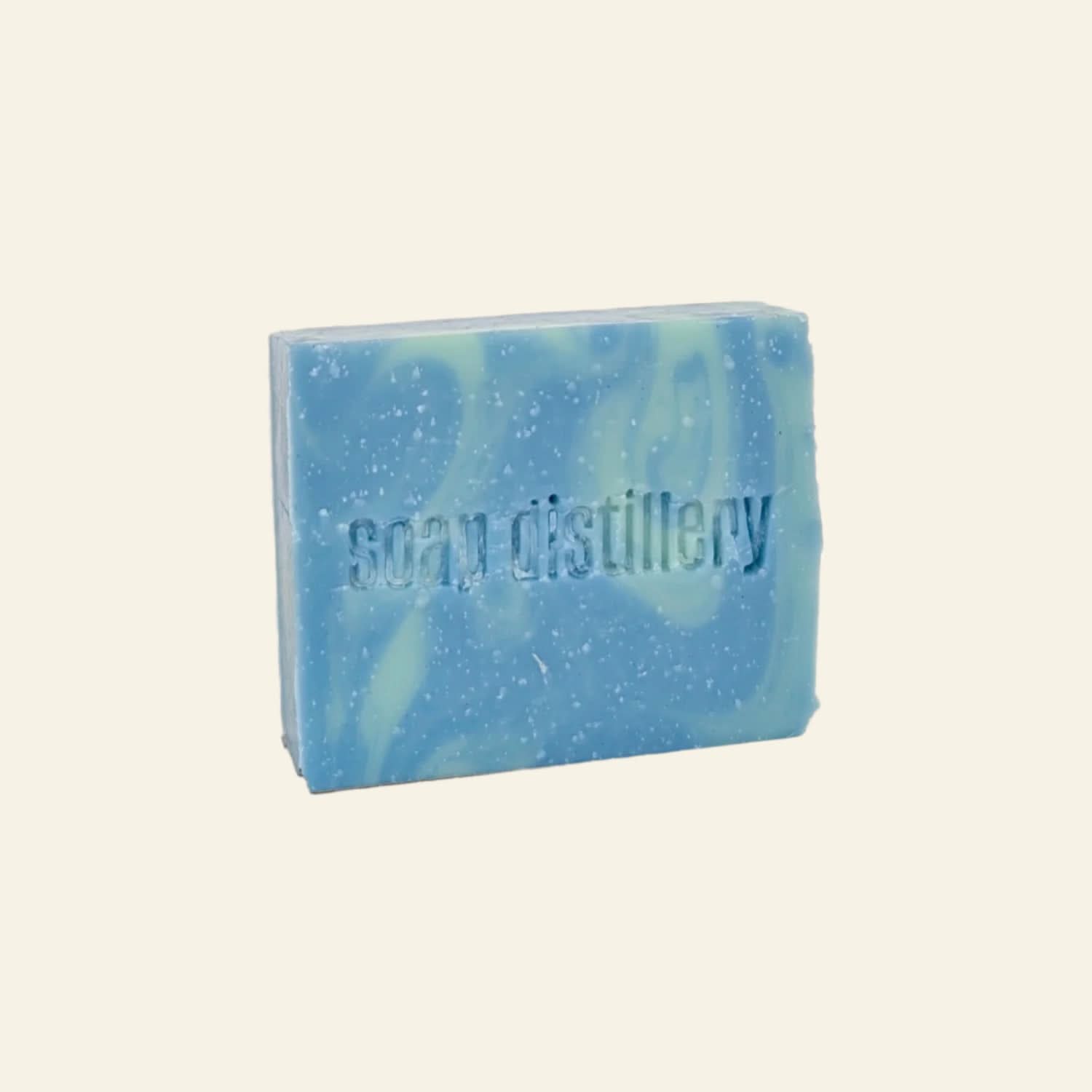 Blue and green soap bar with &
