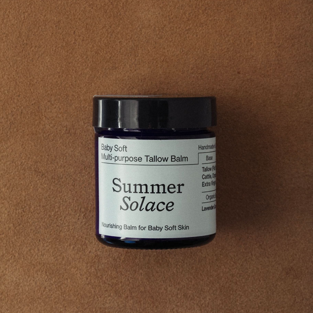 Summer Solace Tallow Tallow Balm Small 50 mL Ultra-Nourishing Baby Balm – Unscented with a Touch of Cacao