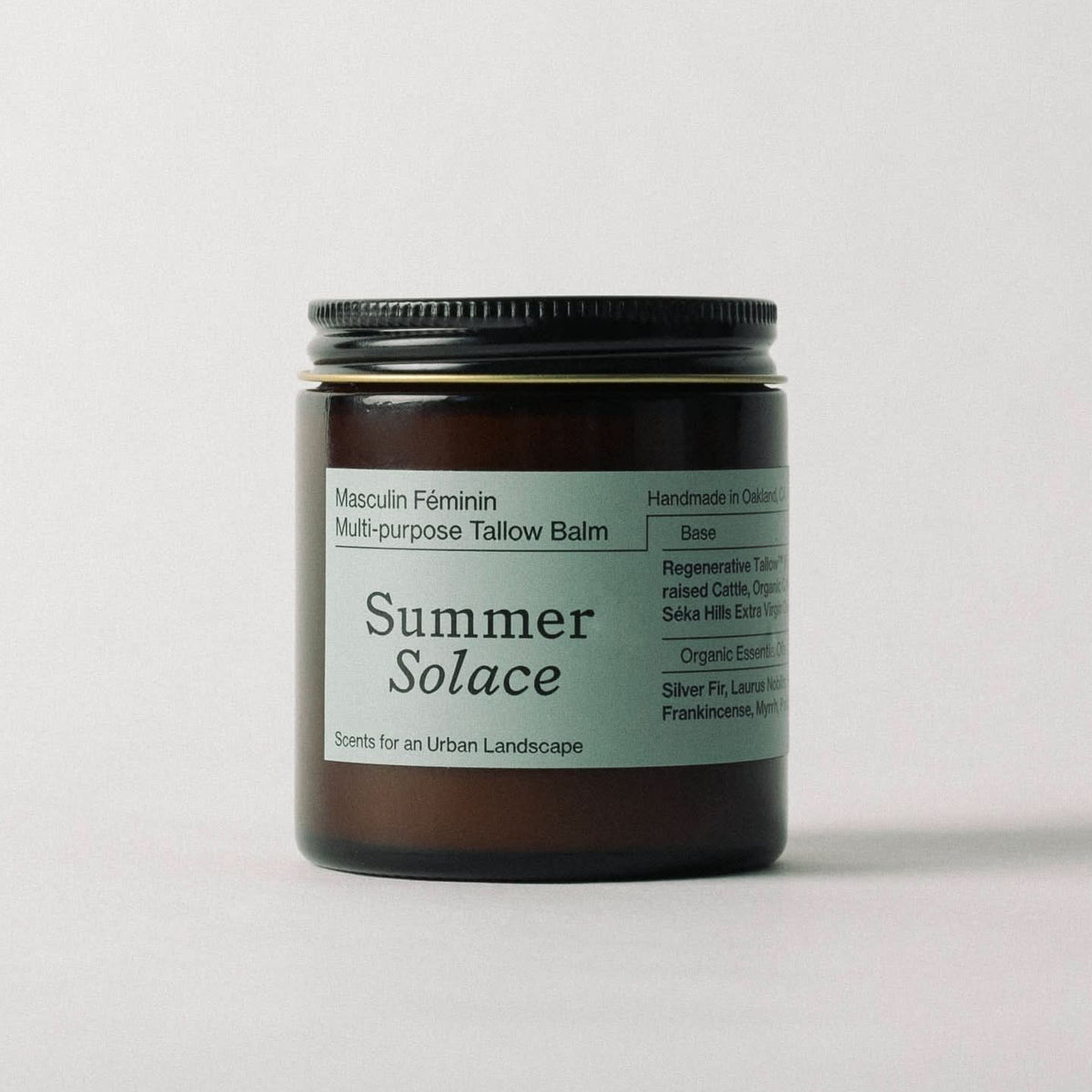 Summer Solace Tallow Tallow Balm Masculin Féminin Tallow Balm – Frankincense, Patchouli & Hinoki Wood