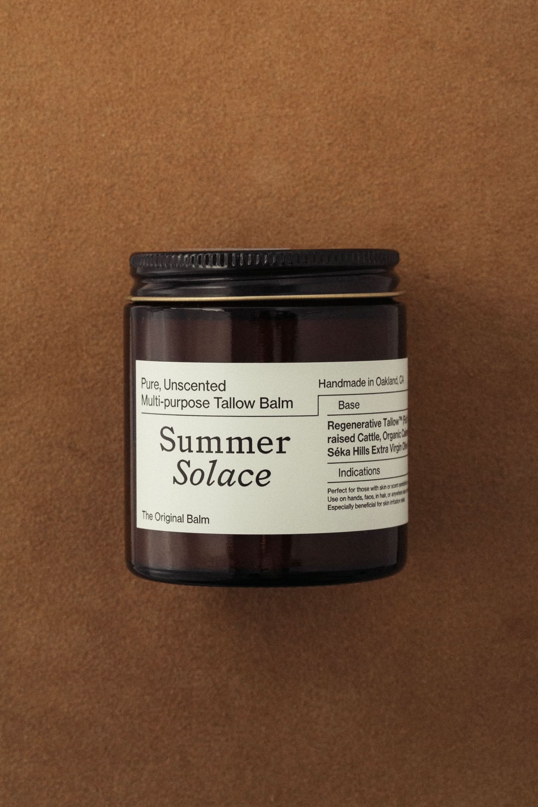 Summer Solace Tallow Tallow Balm Large 4 oz Jar Pure Unscented – Tallow Balm | Sensitive Skin