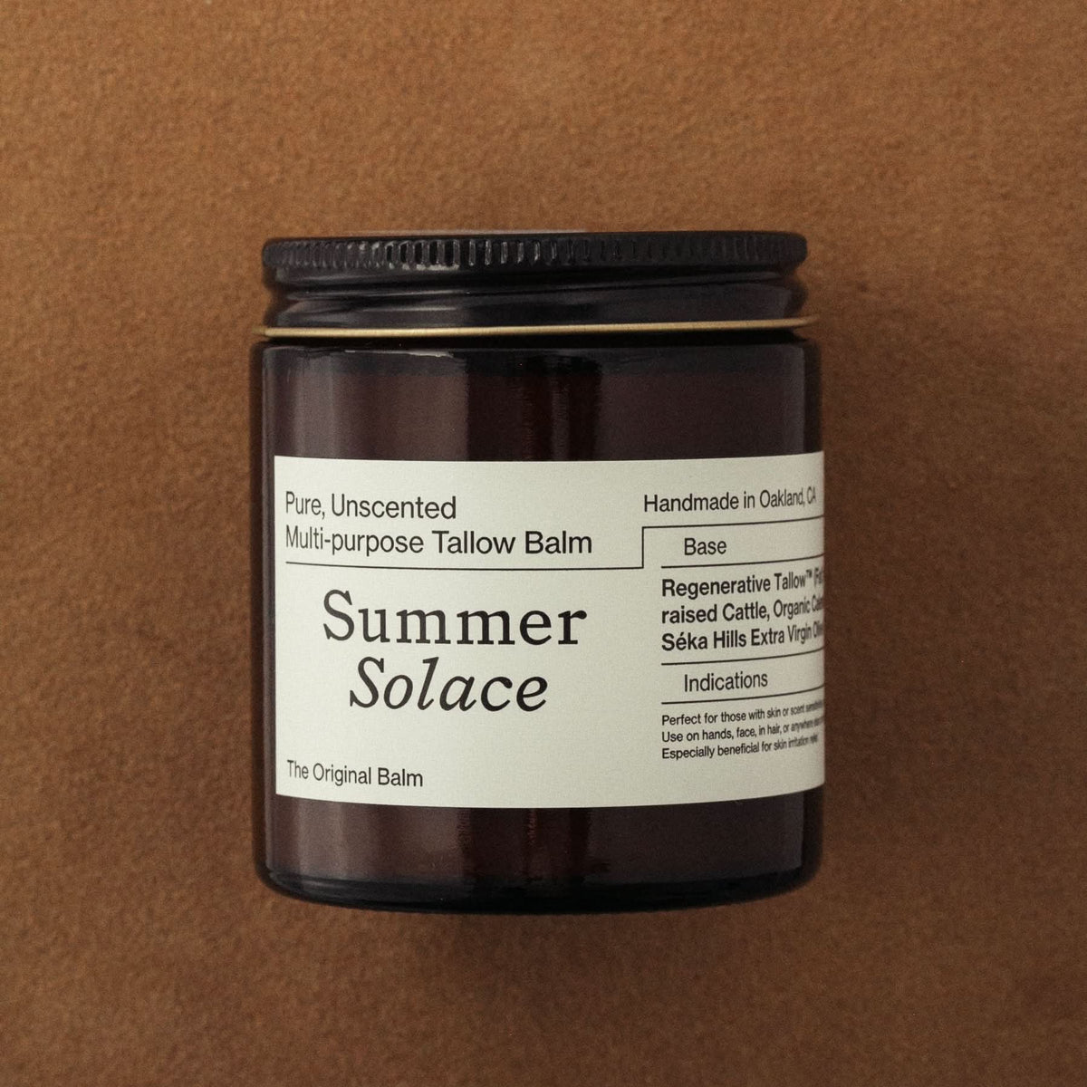 Summer Solace Tallow Tallow Balm Large 4 oz Jar Pure Unscented – Tallow Balm | Sensitive Skin