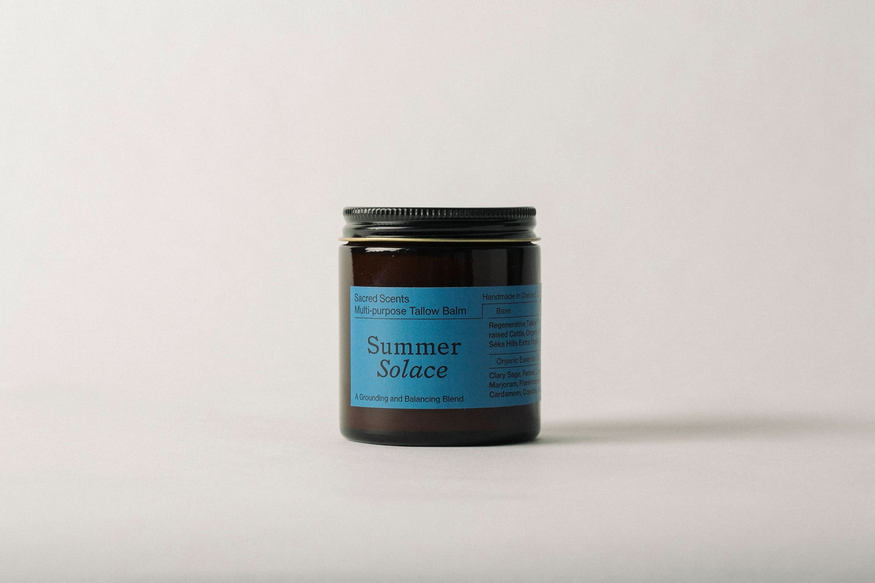 Summer Solace Tallow Tallow Balm Sacred Scents Spiritual Balm – Clary Sage, Fennel & Tulsi Holy Basil