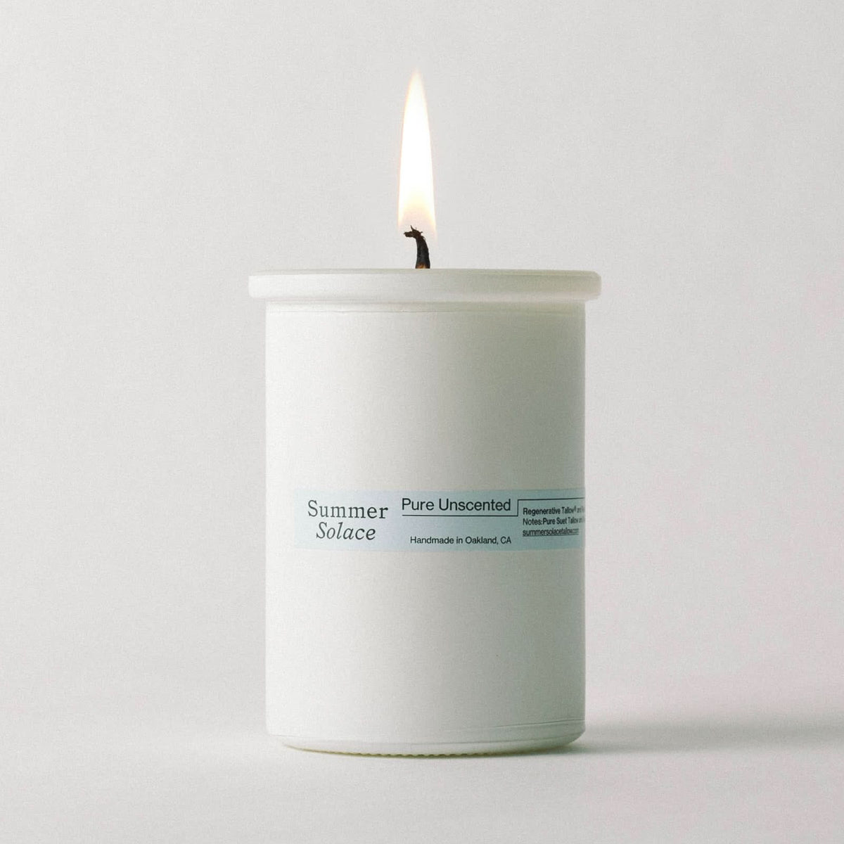 Summer Solace Tallow Tallow Candle Pure Unscented Tallow Candle – Regenerative Suet & Beeswax | 6 oz