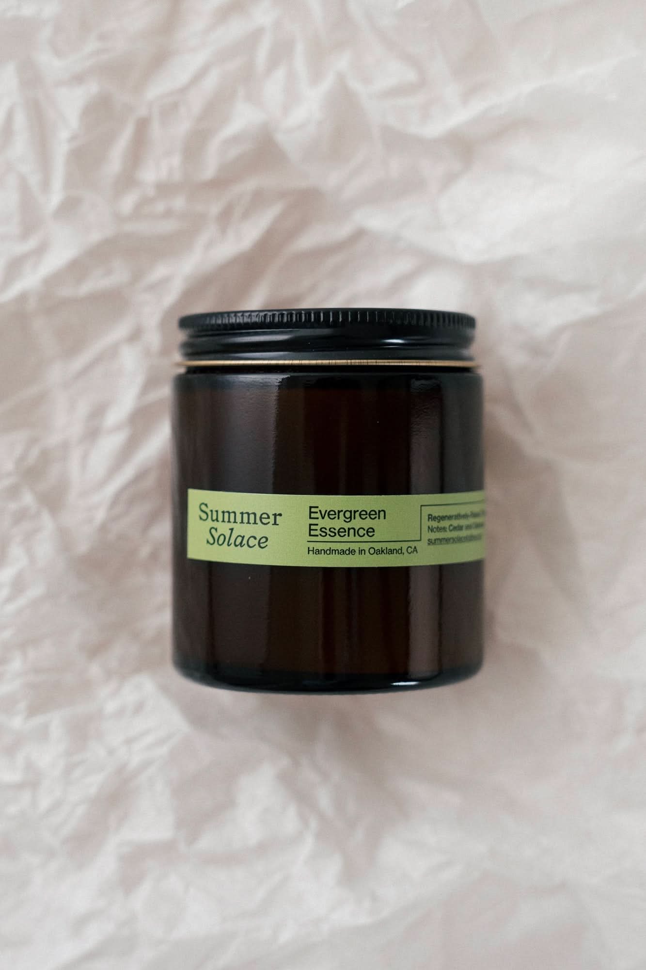 Summer Solace Tallow Tallow Candle Evergreen Essence – Travel Candle | Cedar & Oakmoss
