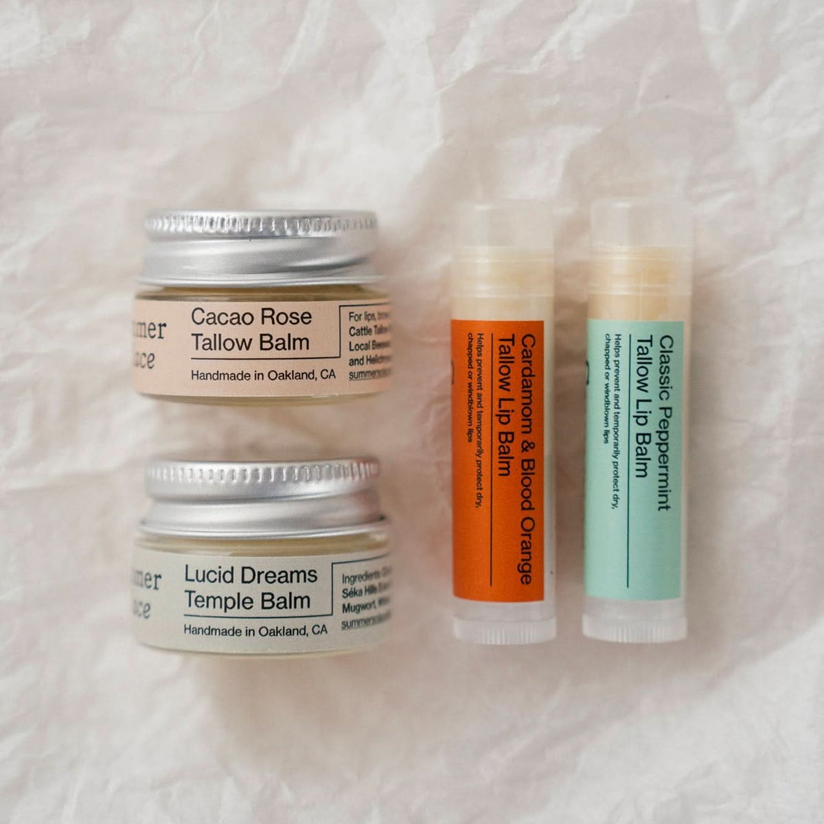 Summer Solace Tallow Gift Sets Lip & Temple Balm Set – Compact, Nourishing, Travel-Ready