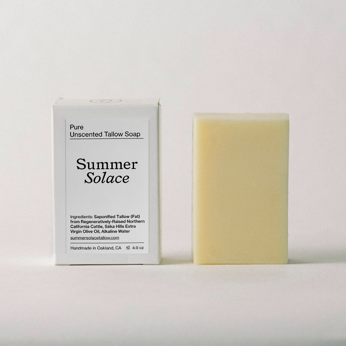Summer Solace Tallow Tallow Soap Pure Unscented – Tallow Bar Soap for Sensitive Skin