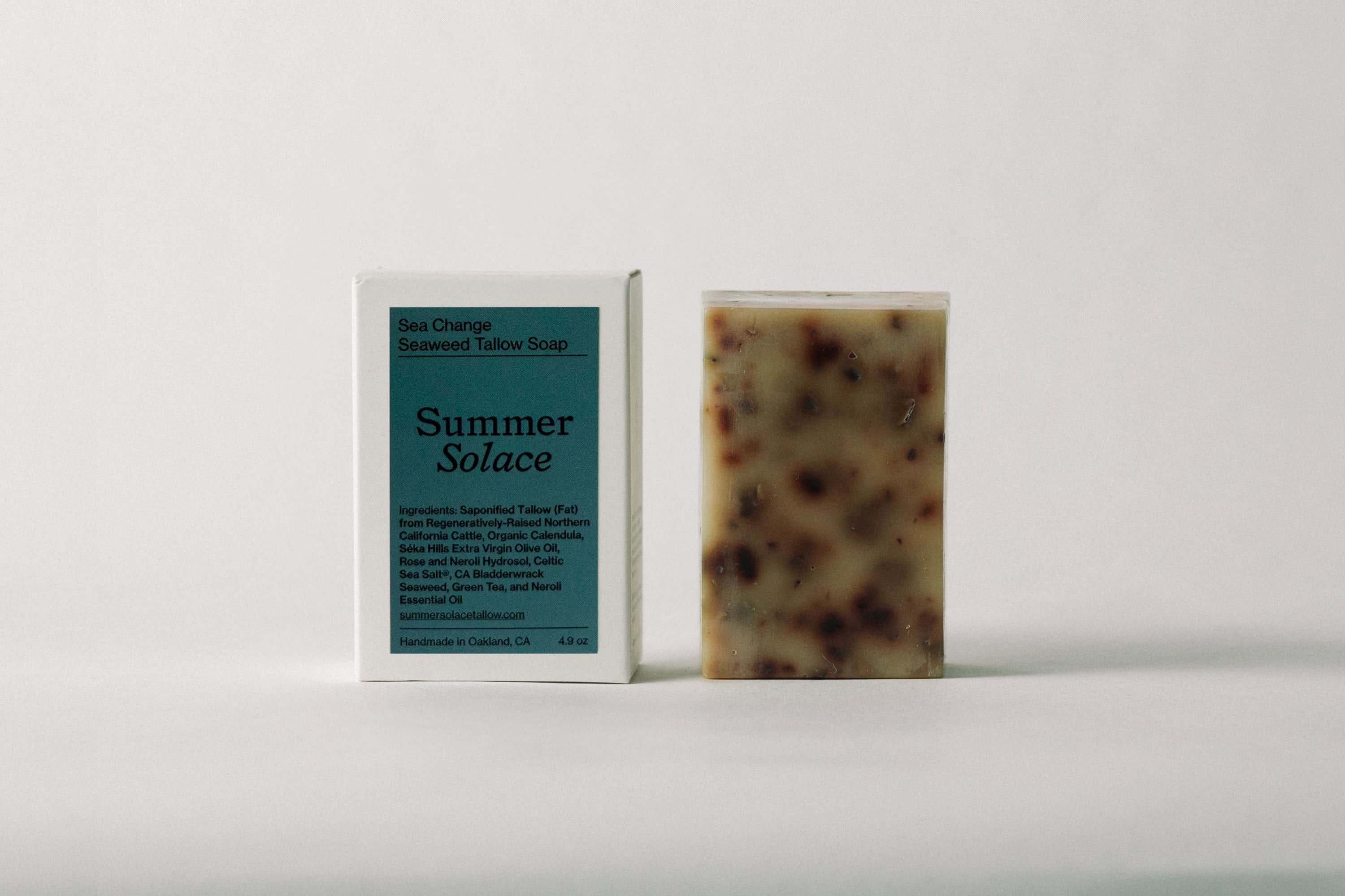 Summer Solace Tallow Tallow Soap Sea Change Seaweed Bar โ Neroli & Bladderwrack for Mineral-Rich Cleansing