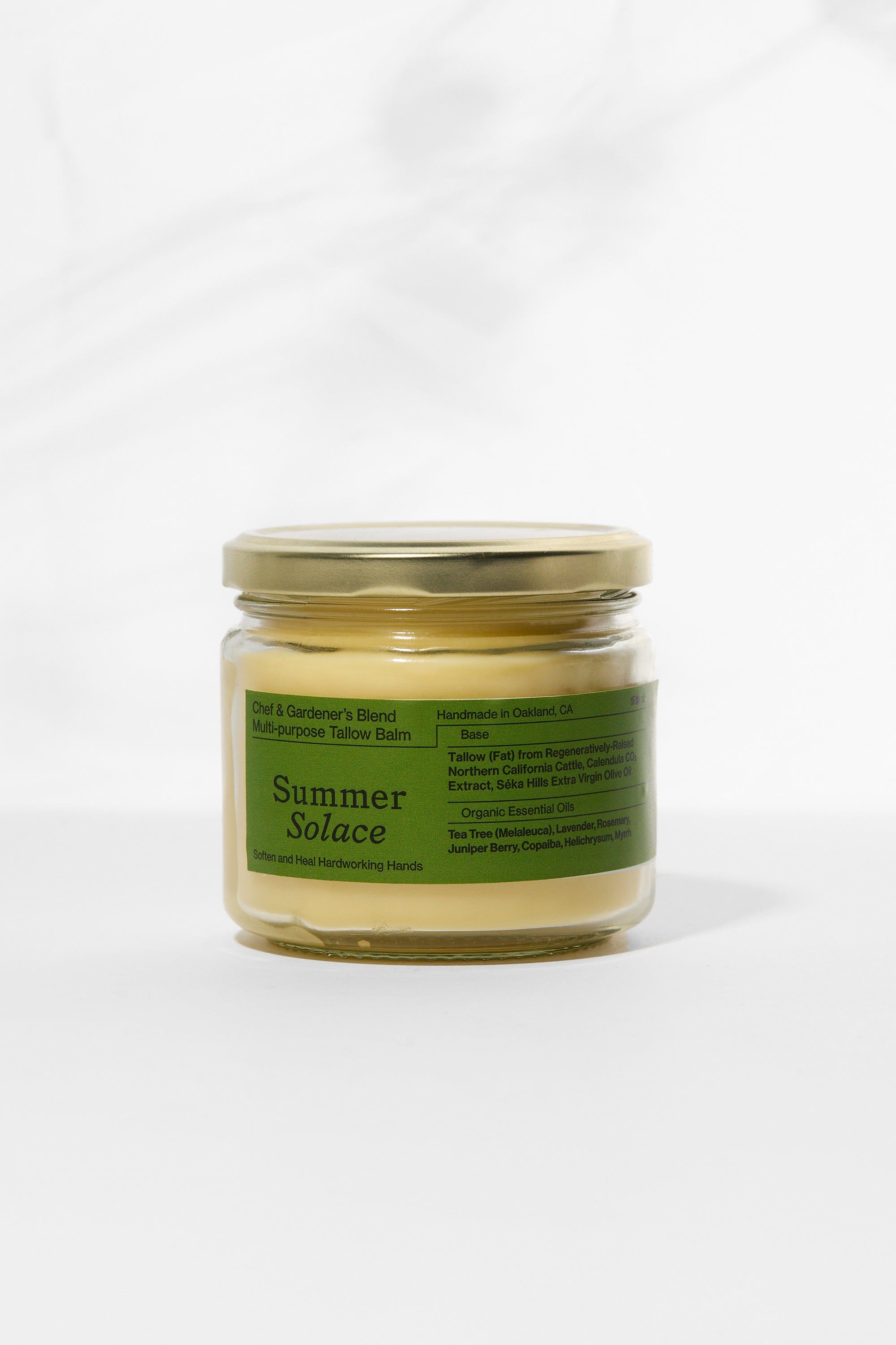 Summer Solace Tallow Tallow Balm Chef & Gardener’s Healing Balm – 11.5 oz in Clear Glass Jar (Best Value) Chef & Gardener’s Healing Balm – Rosemary, Myrrh & Tea Tree