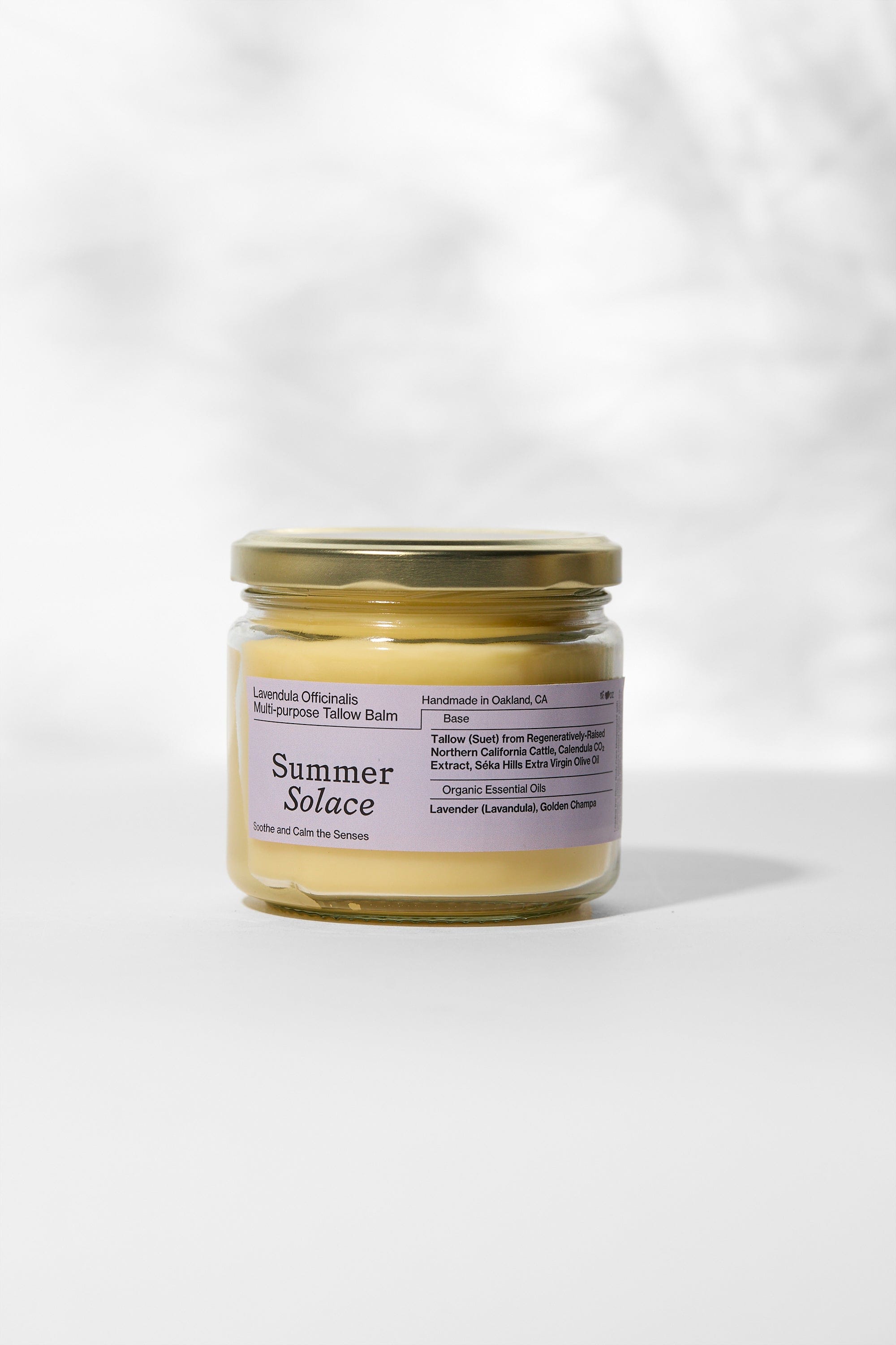 Summer Solace Tallow Tallow Balm Lavendula Balm – 11.5 oz in Clear Glass Jar (Best Value) Lavendula Balm – Calming Floral Blend | Lavender & Golden Champa