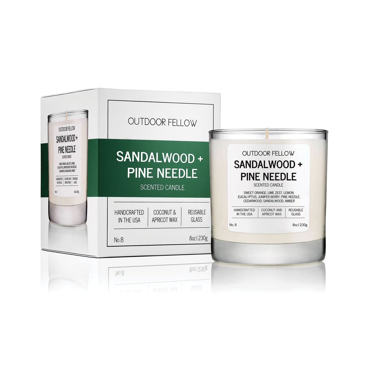 Sandalwood and Pine Needle Scented Candle - My American Goods