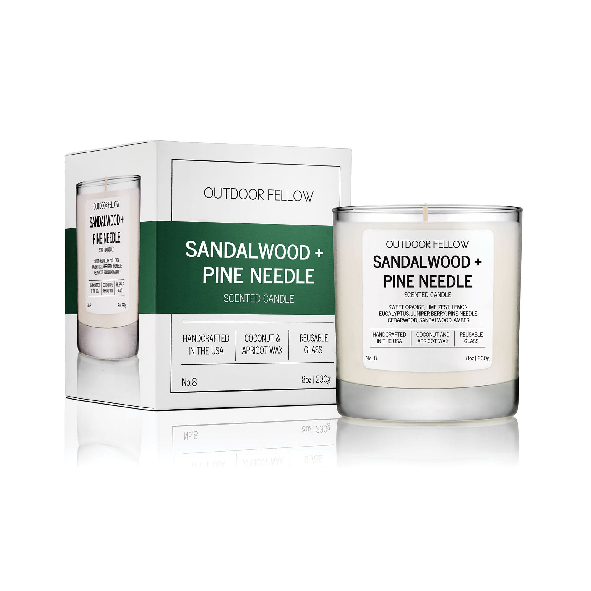 Sandalwood and Pine Needle Scented Candle - My American Goods