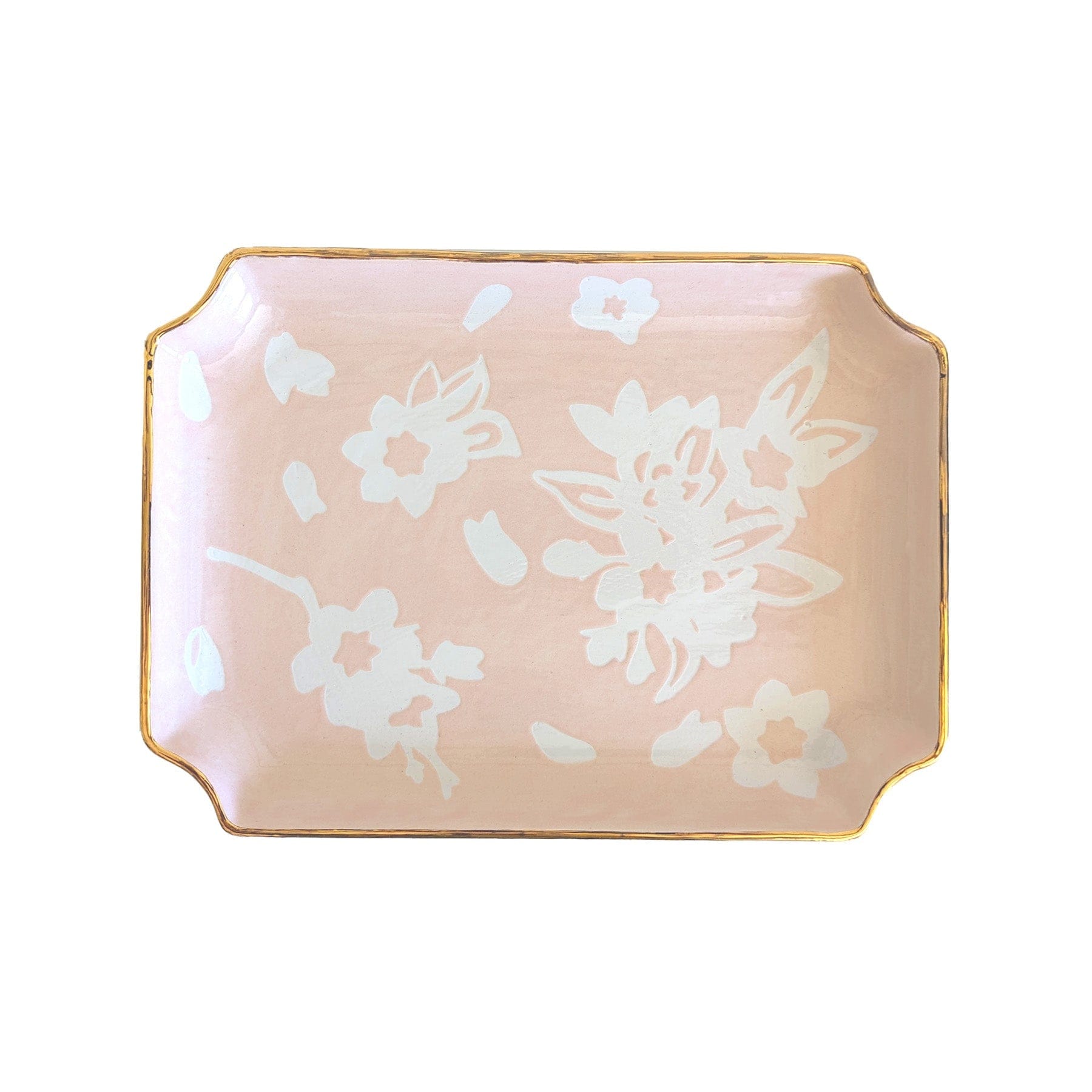 Ruby Clay Company Tray Small / Blush Sakura Trays with 22K Gold Accent