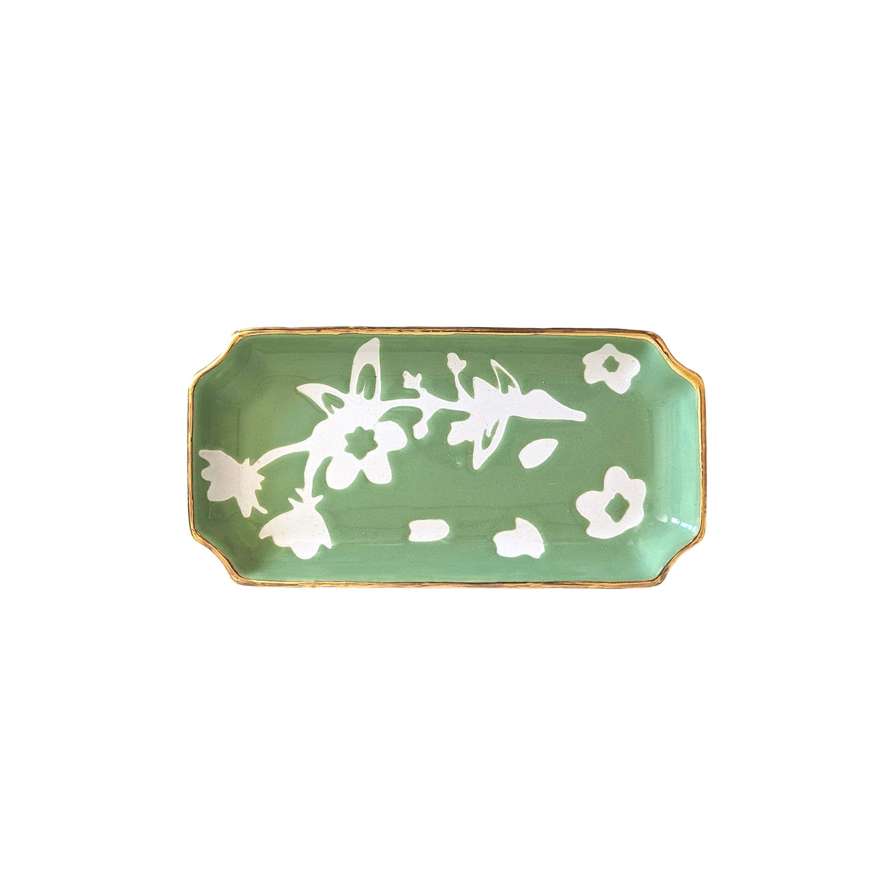 Ruby Clay Company Tray Small / Cabbage Patch Green Sakura Trays with 22K Gold Accent