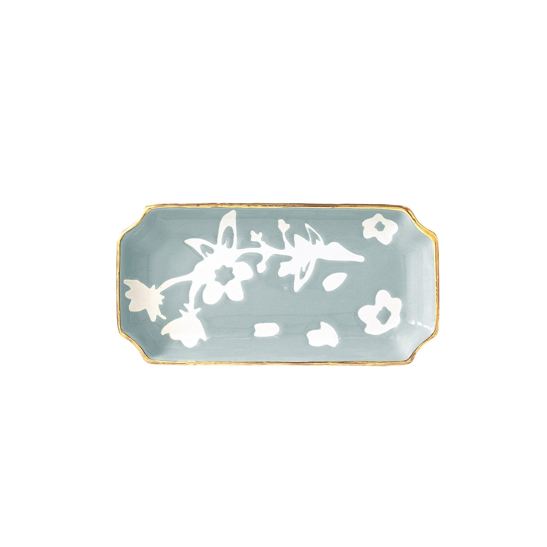 Ruby Clay Company Tray Small / Lambs Ear Blue Sakura Trays with 22K Gold Accent
