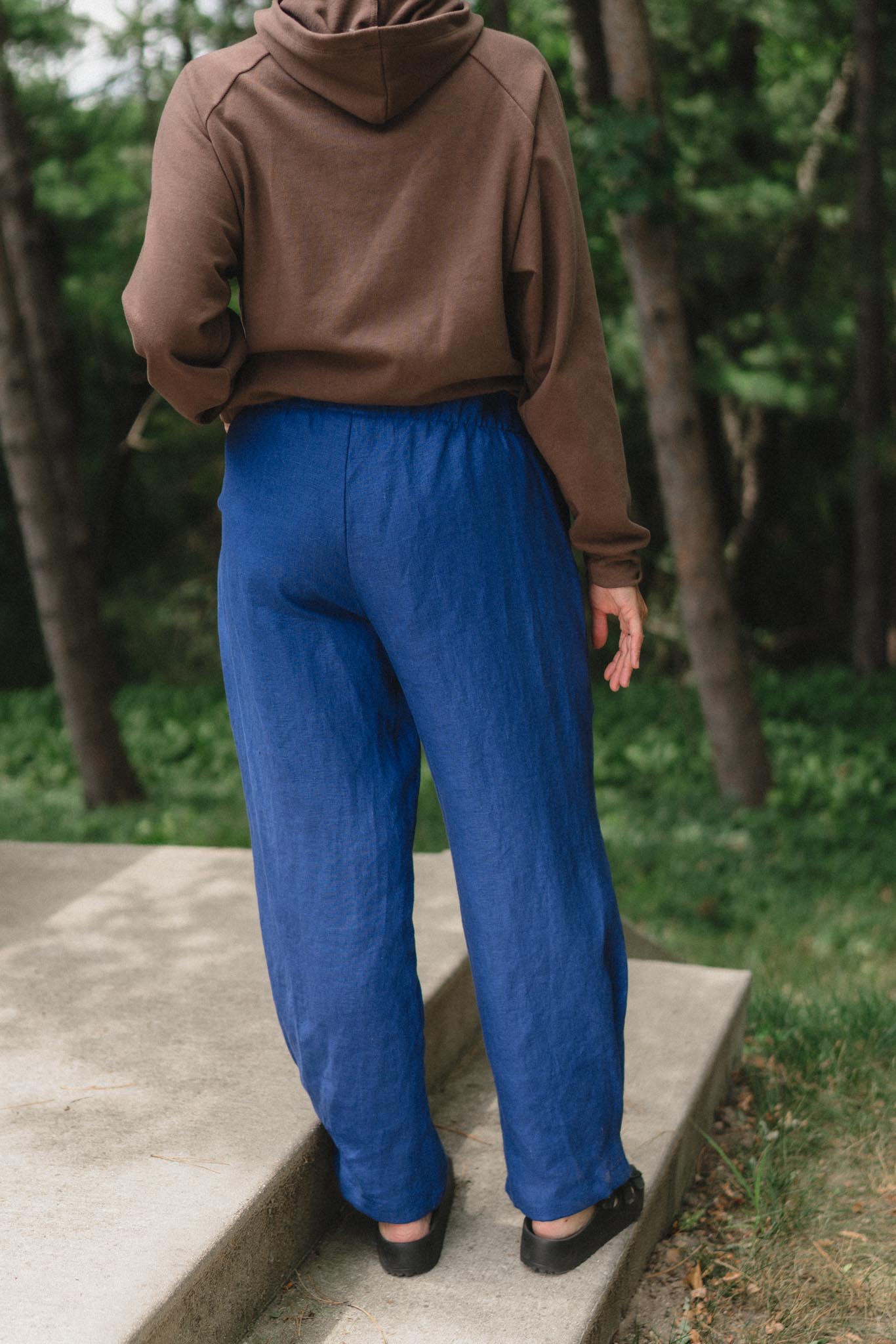 Crescent Moon Pants in Kingfisher Blue