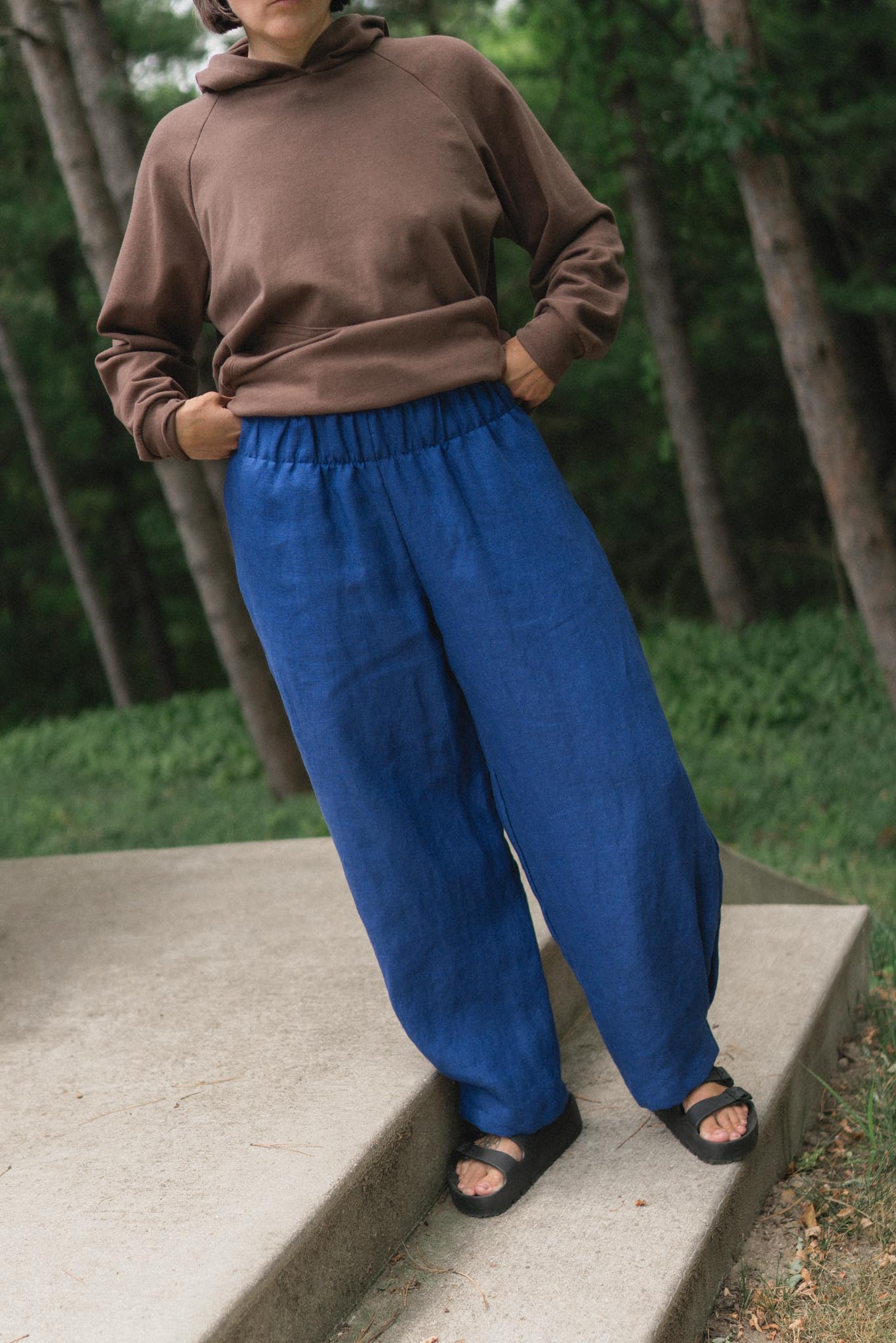Crescent Moon Pants in Kingfisher Blue