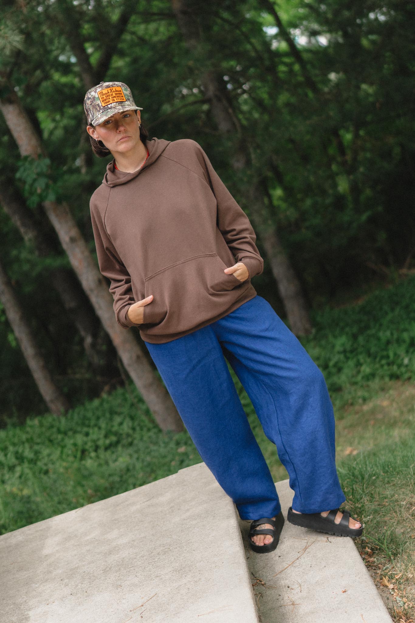 Crescent Moon Pants in Kingfisher Blue
