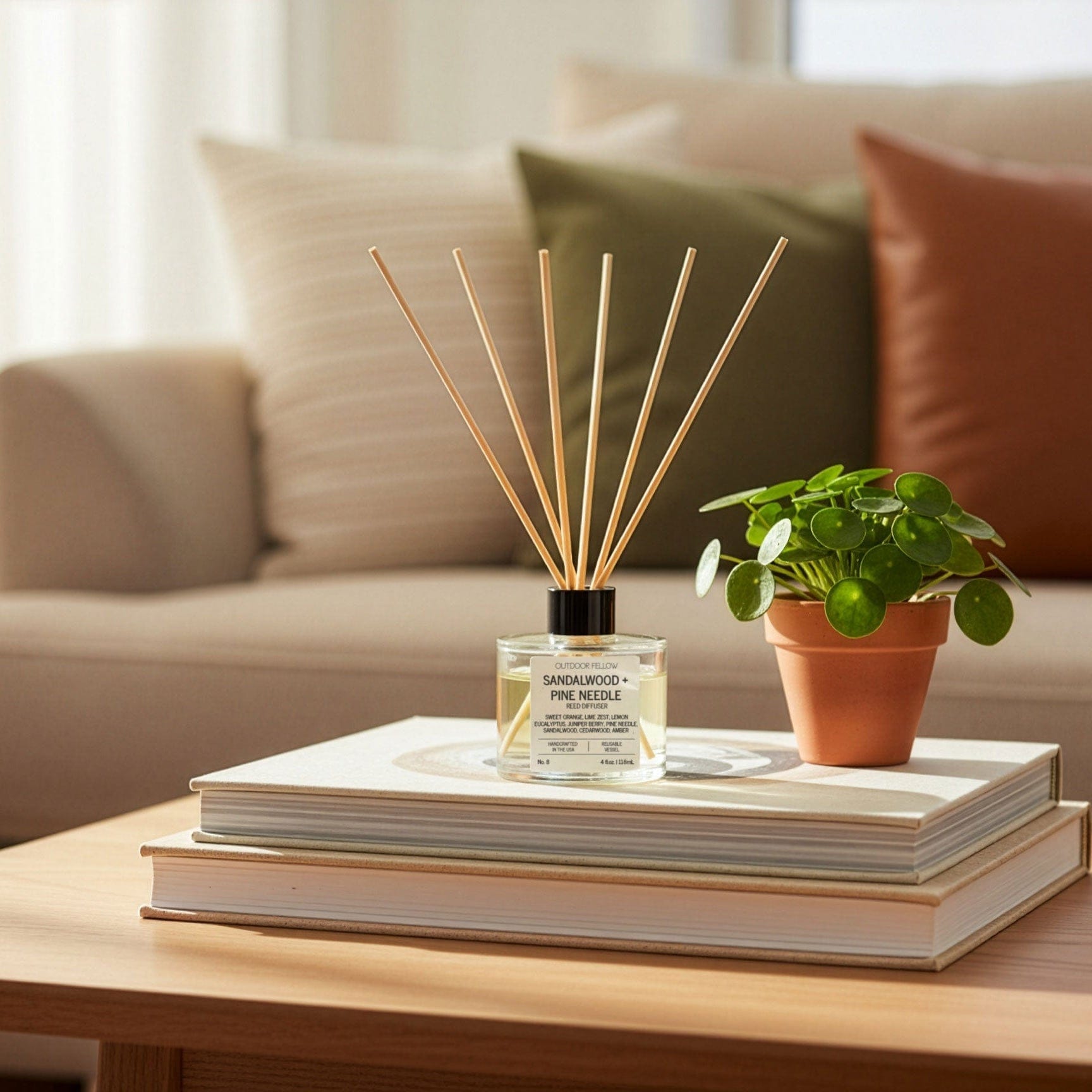 Outdoor Fellow Reed Diffuser Sandalwood and Pine Needle Reed Diffuser