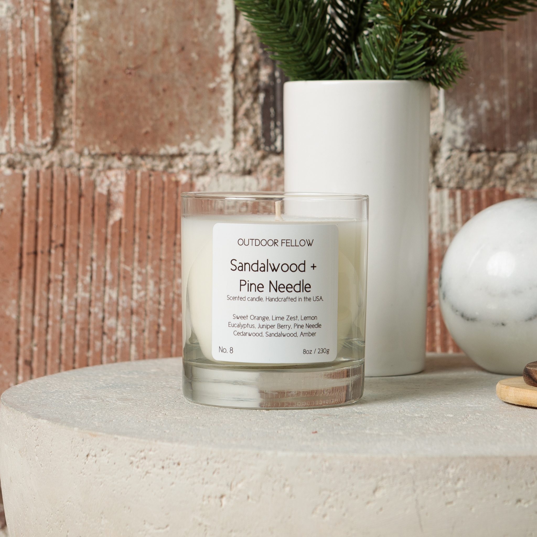 Sandalwood and Pine Needle Scented Candle - My American Goods