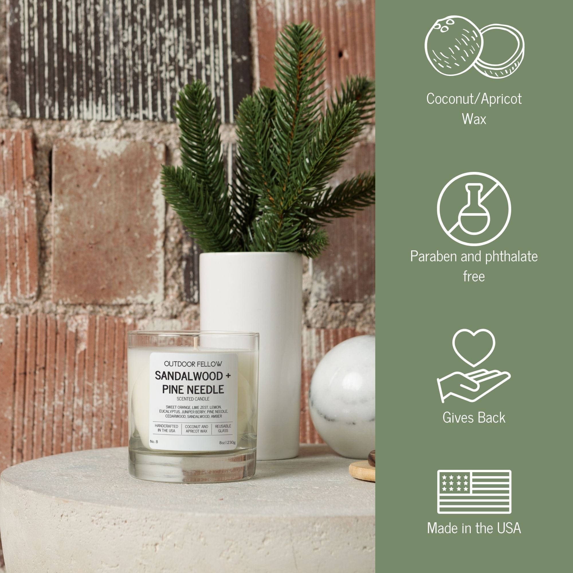 Sandalwood and Pine Needle Scented Candle