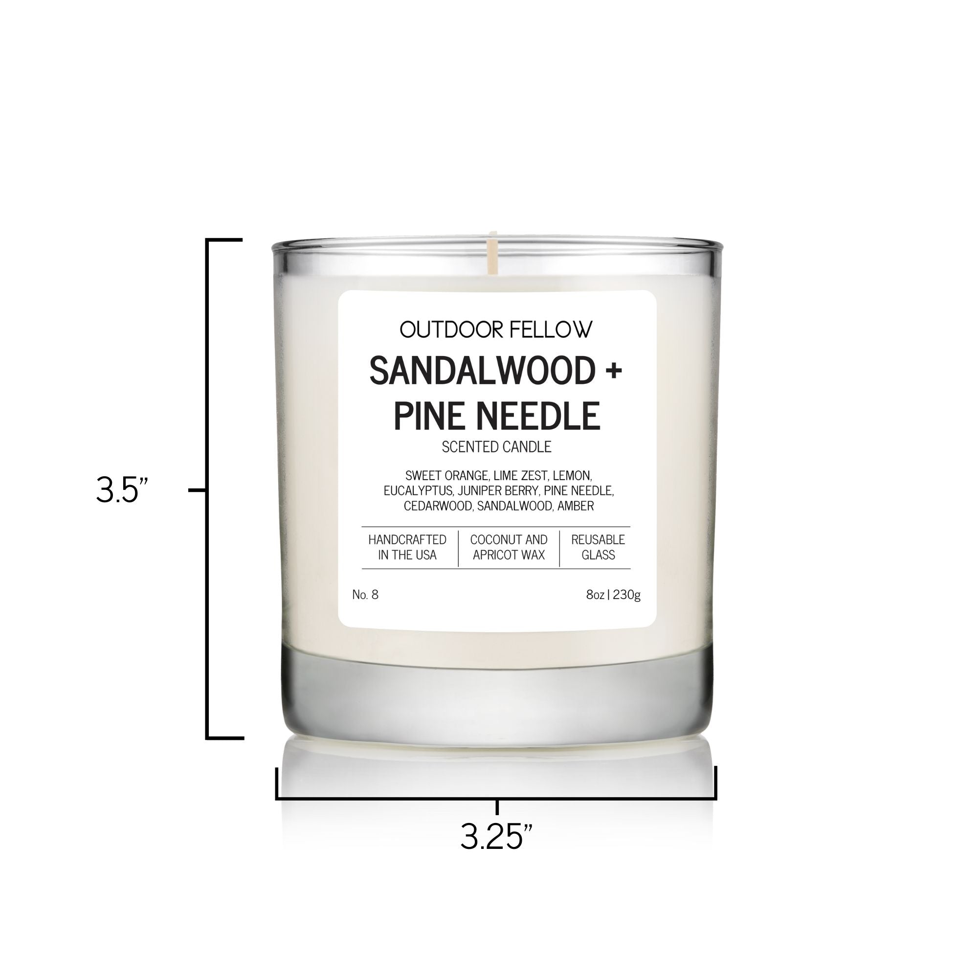 Sandalwood and Pine Needle Scented Candle - My American Goods