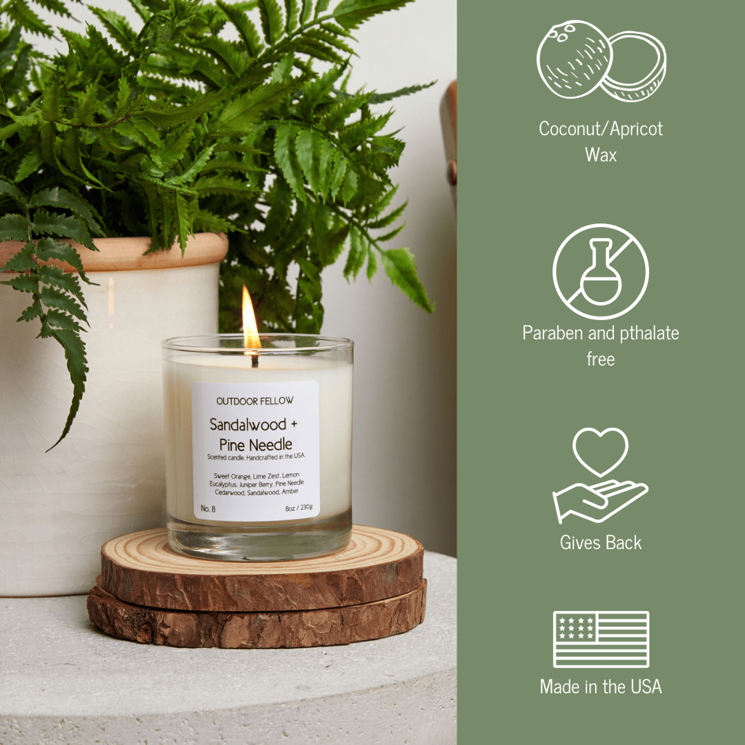 Sandalwood and Pine Needle Scented Candle - My American Goods