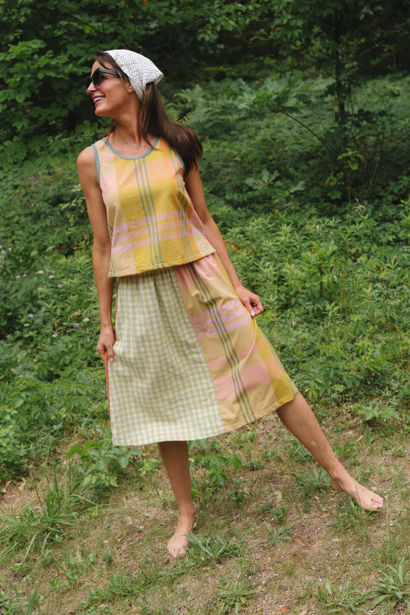Evening Midi Skirt in Papaya