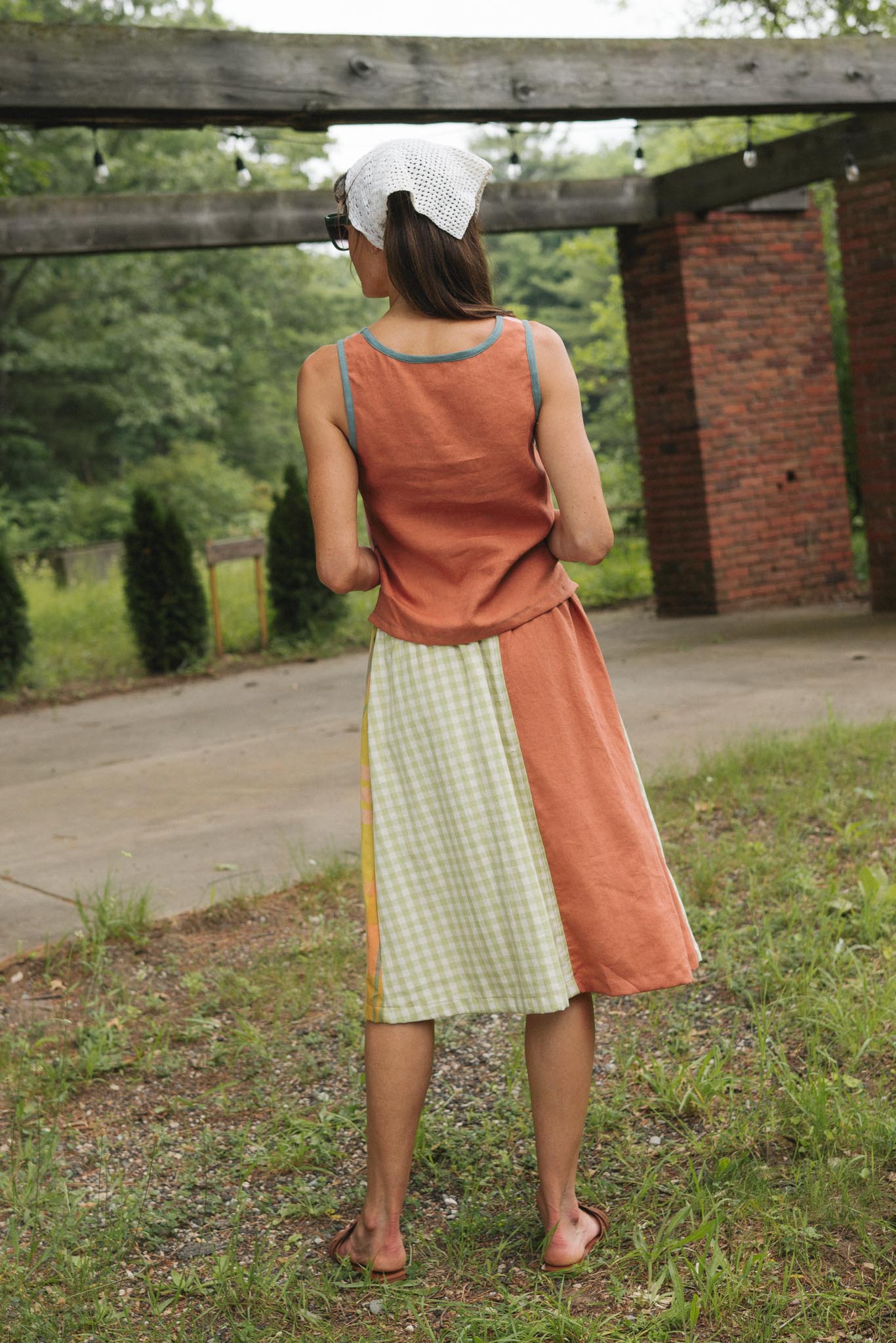 Evening Midi Skirt in Papaya