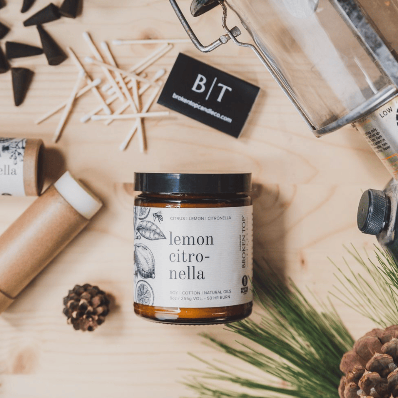 Broken Top Brands Citronella 9oz Lemon Citronella Botanical 9oz Candle