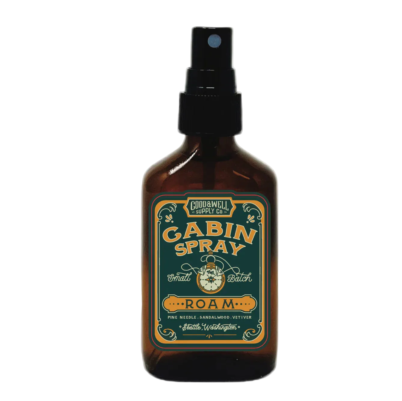 Brown spray bottle labeled &
