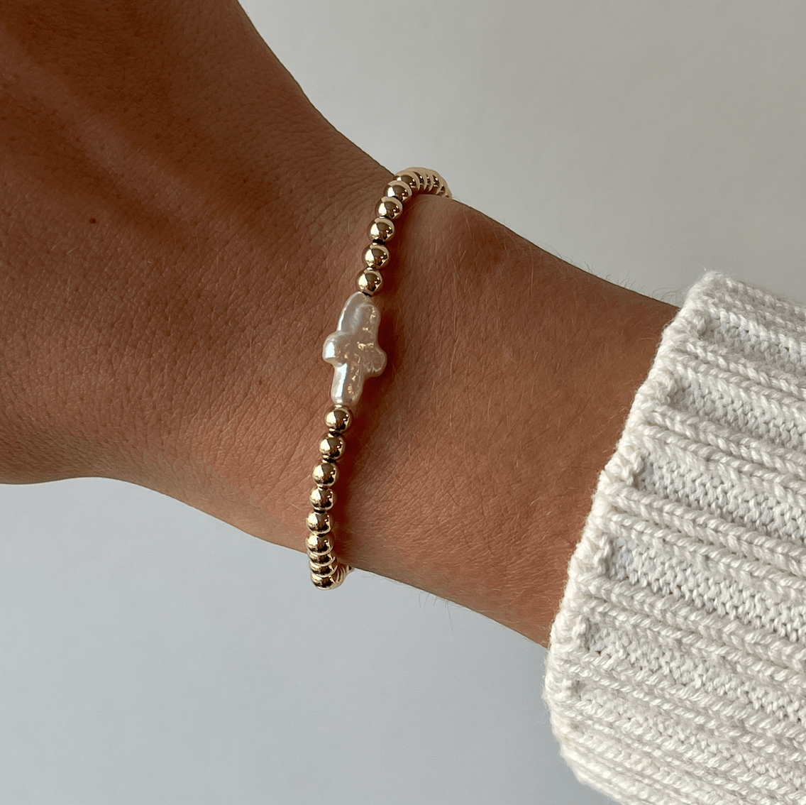 Cuffed by Nano LLC Pearl Cross Juno Bracelet