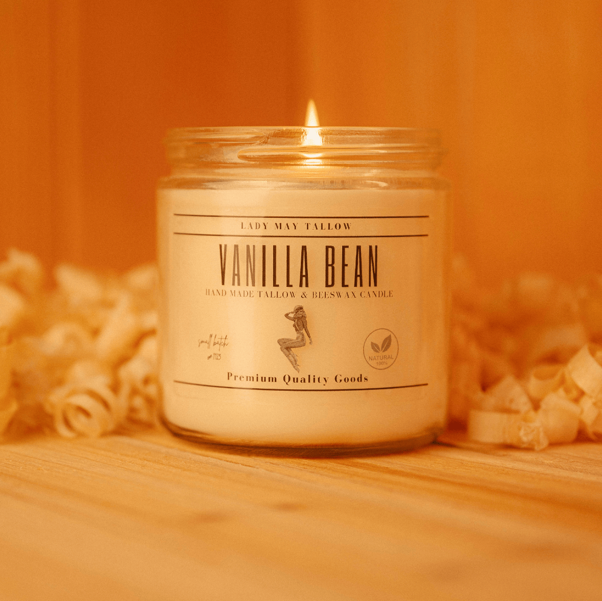 Lady May Tallow Candles Lady May "Classics" All Natural, Tallow & Beeswax Candle
