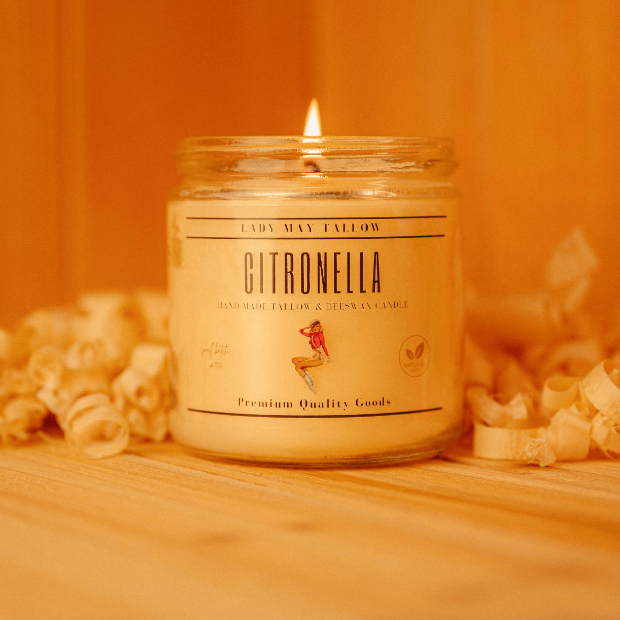 Lady May Tallow Candles Lady May "Classics" All Natural, Tallow & Beeswax Candle