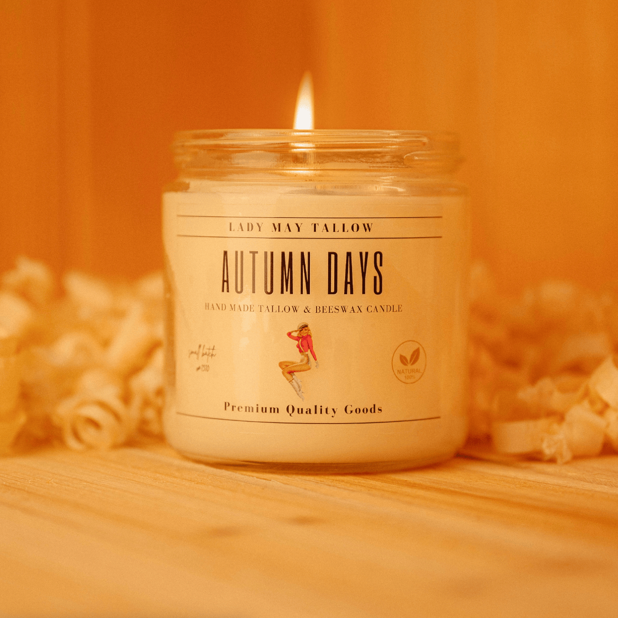 Lady May Tallow Candles Autumn Days Lady May Seasonal Tallow & Beeswax Candle